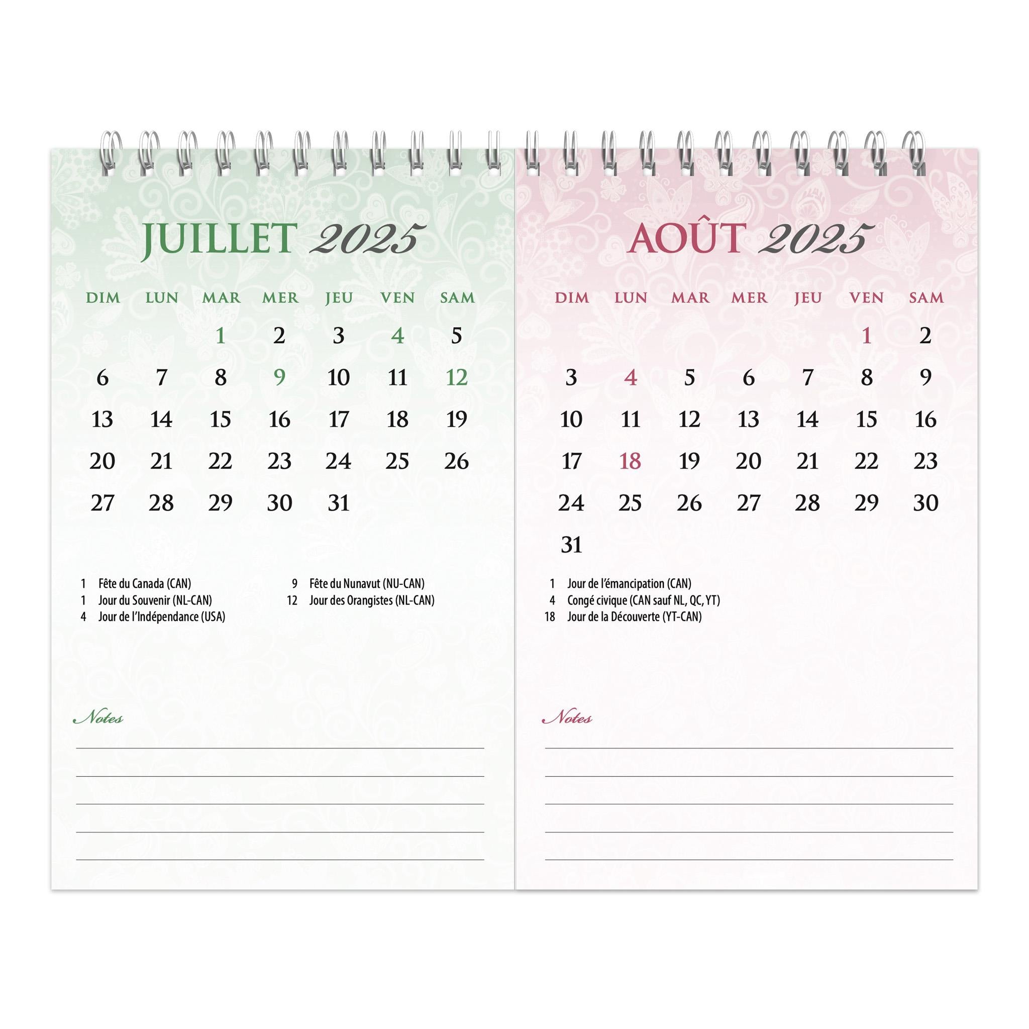 Motifs Easel 2025 Calendar (French)