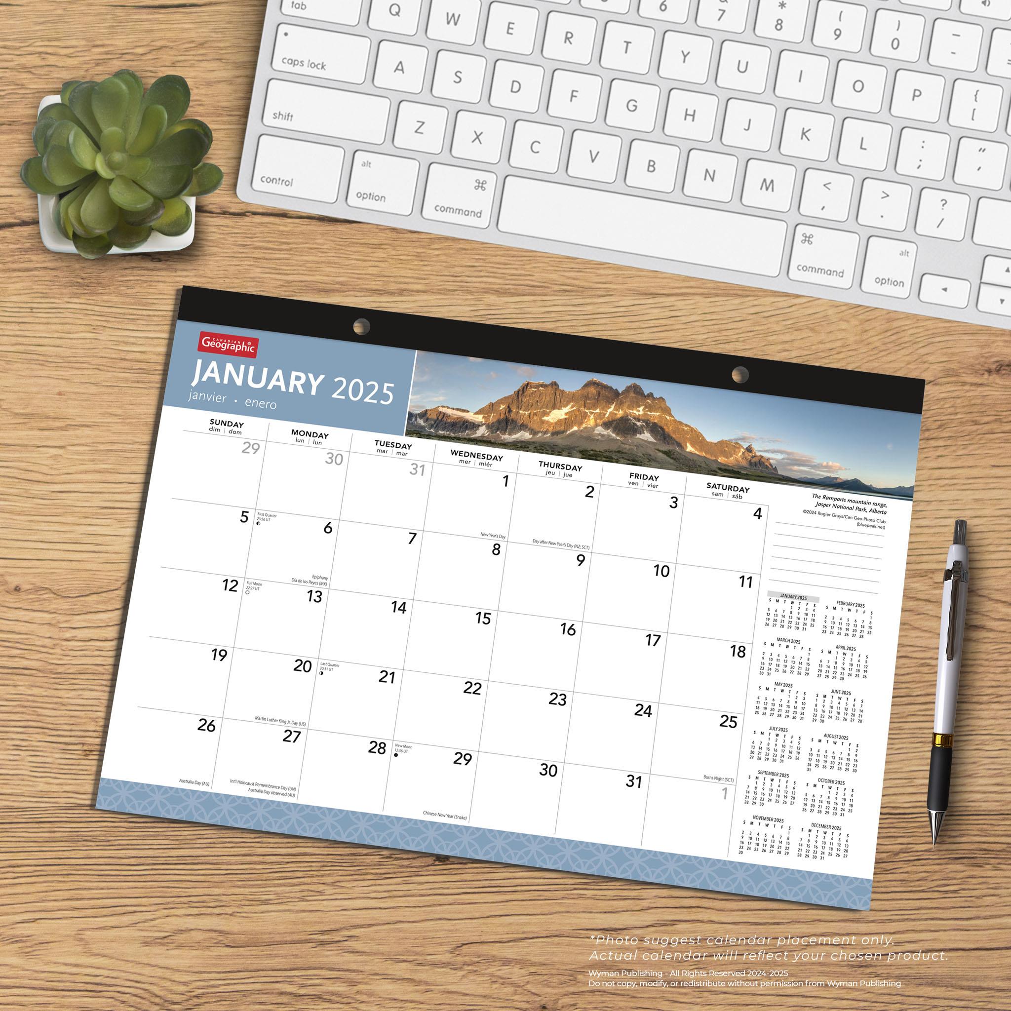 Canadian Geographic Desk Pad 2025 Calendar product image | Calendar Club Canada