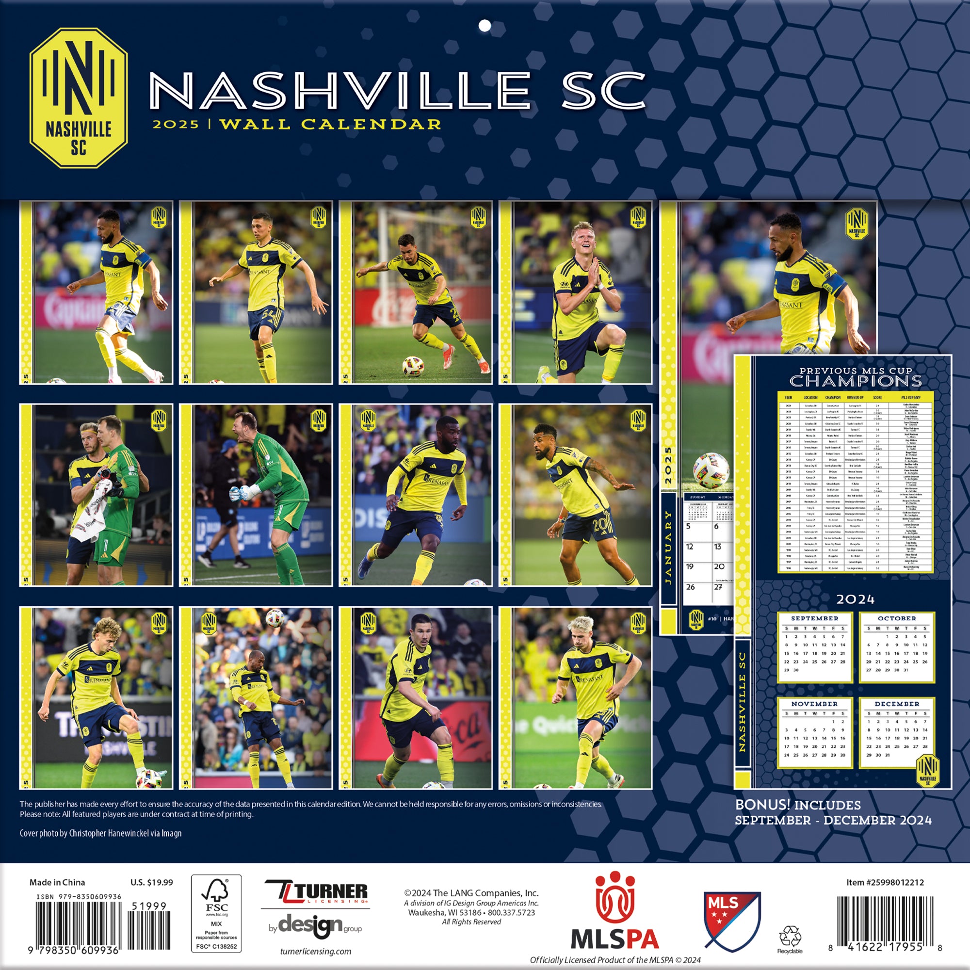 MLS Nashville Wall 2025 Calendar - Online Exclusive