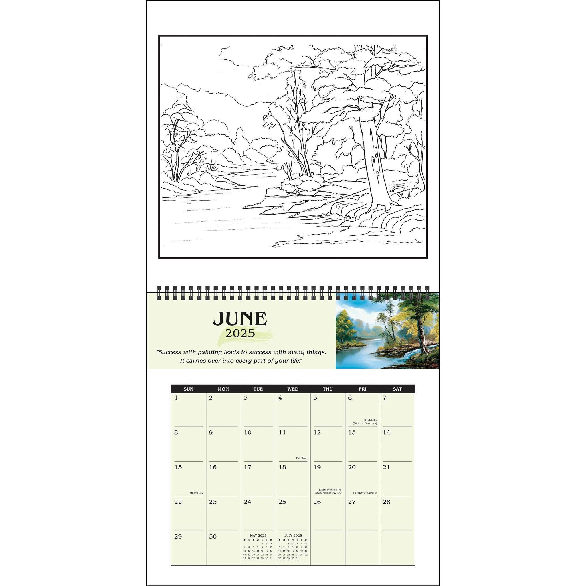 Bob Ross Coloring Wall 2025 Calendar - Online Exclusive