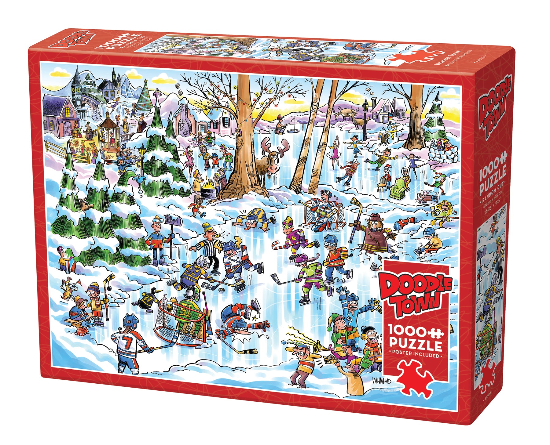 DoodleTown Hockey Town 1000 Piece Puzzle