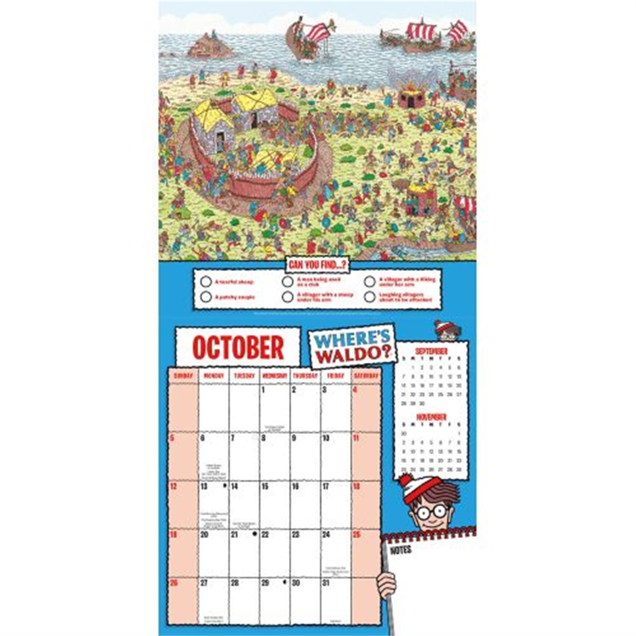 Where's Waldo Wall 2025 Calendar