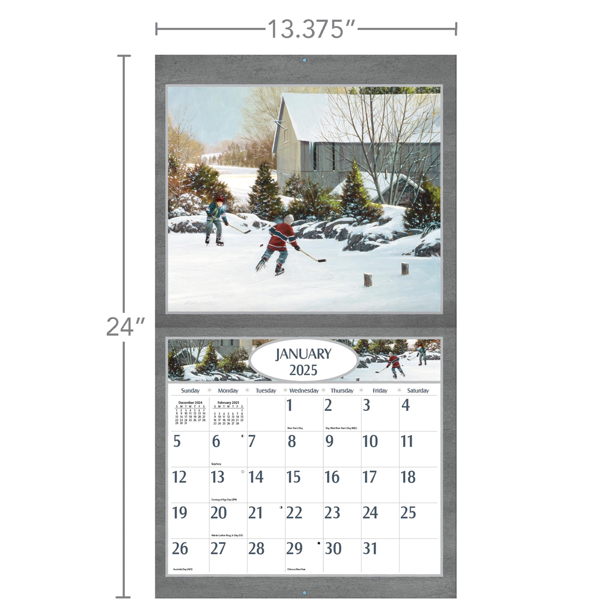 Hockey Hockey Hockey Wall 2025 Calendar