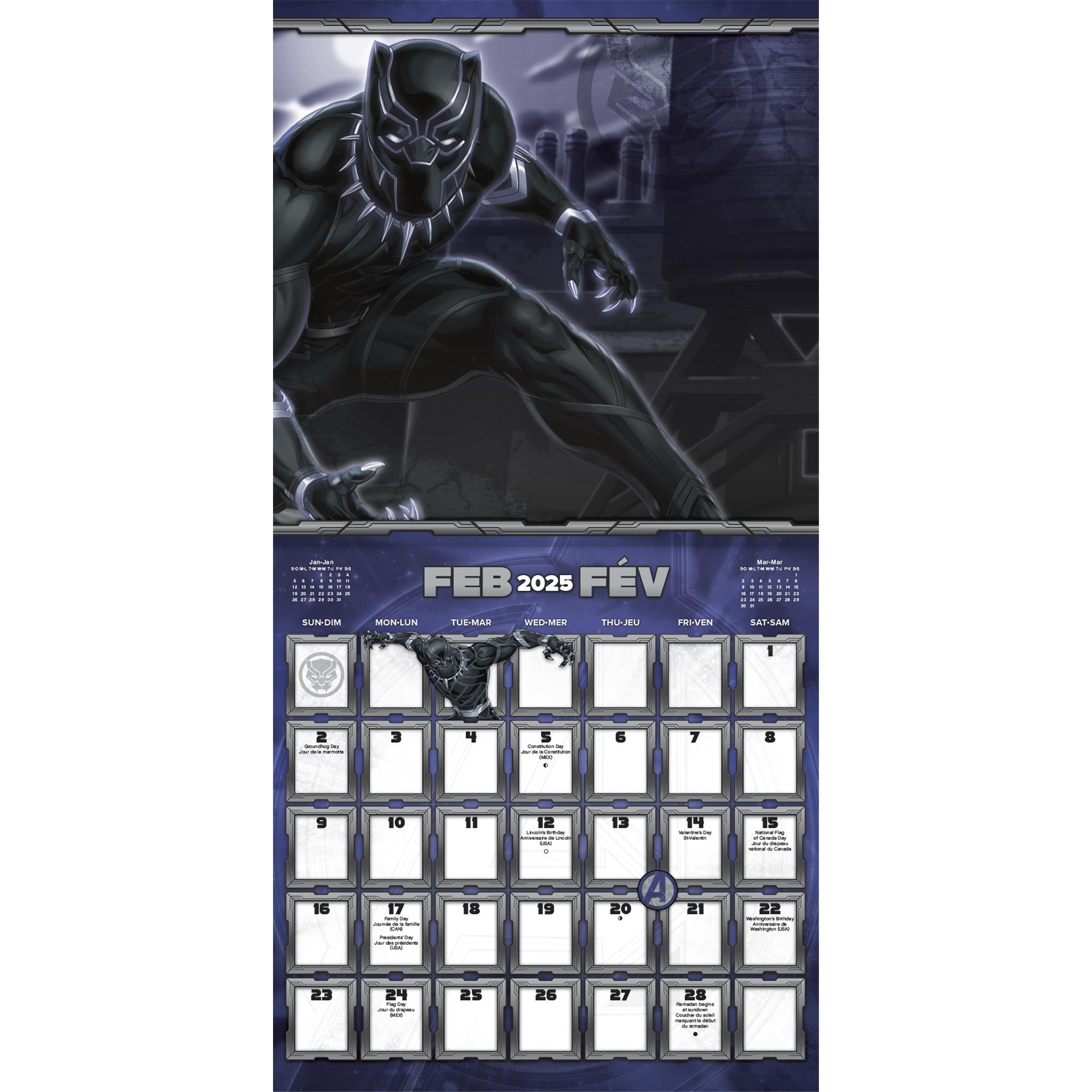 Avengers Bilingual Wall 2025 Calendar - Online Exclusive