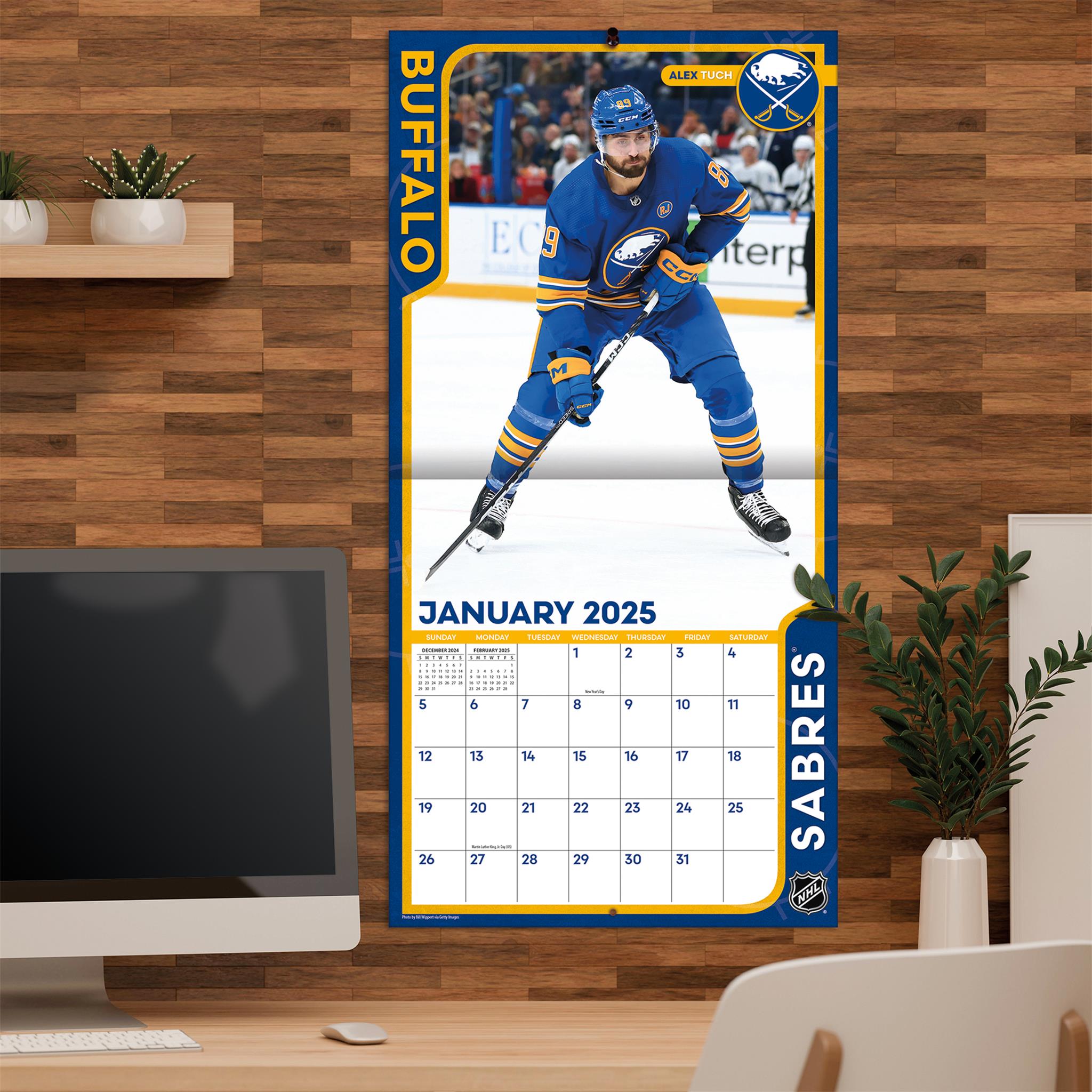 NHL Buffalo Sabres Wall 2025 Calendar