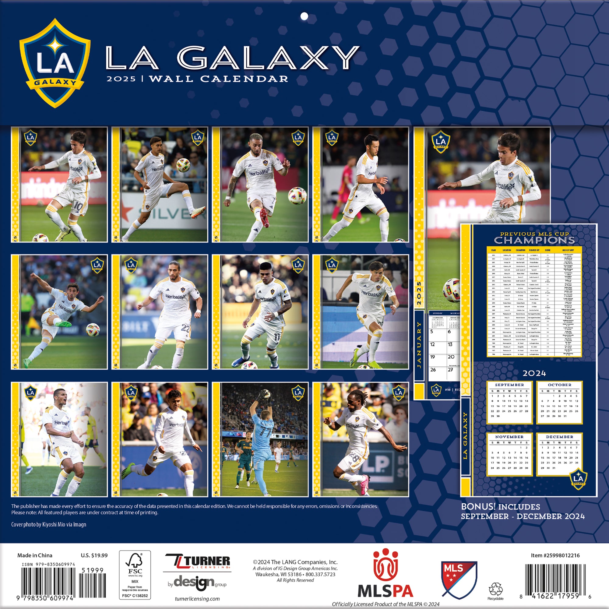 MLS LA Galaxy Wall 2025 Calendar - Online Exclusive