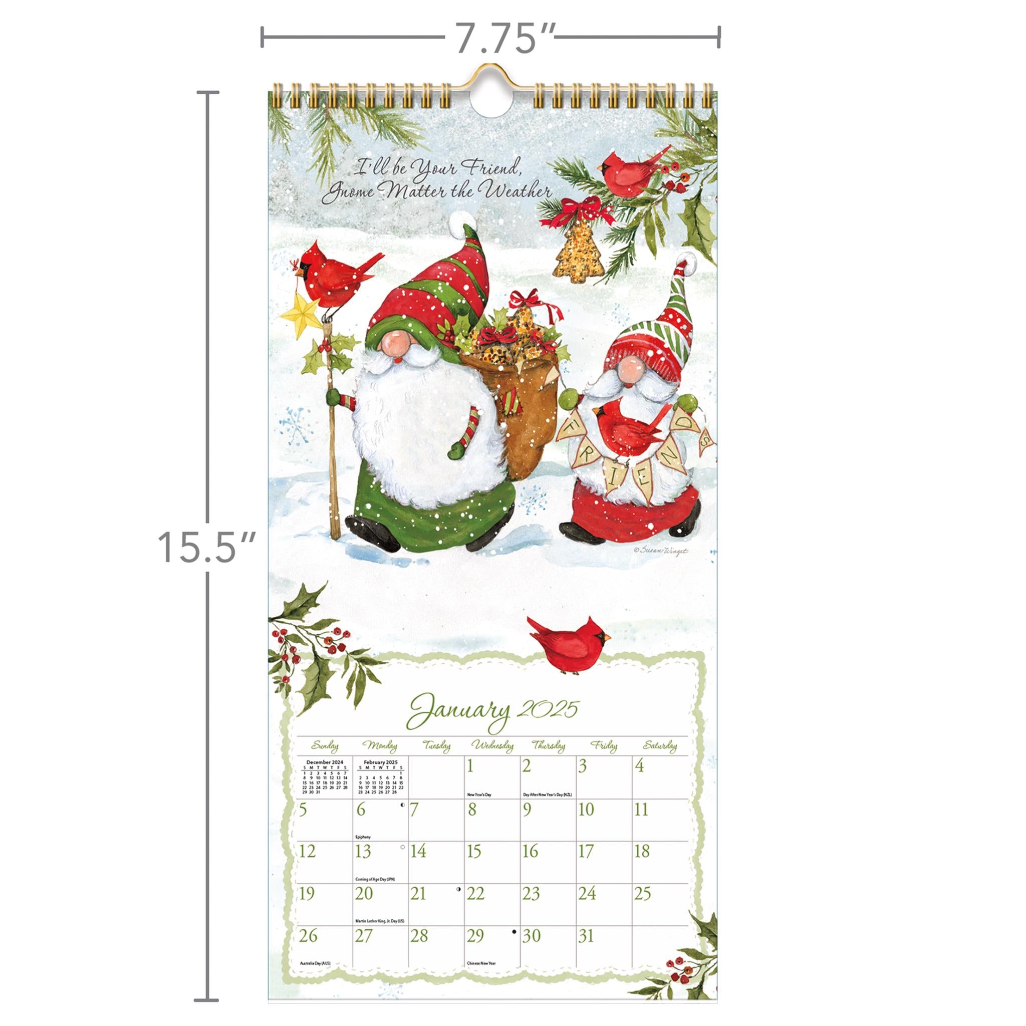 Gnome Sweet Gnome Slim 2025 Calendar product image | Calendar Club Canada