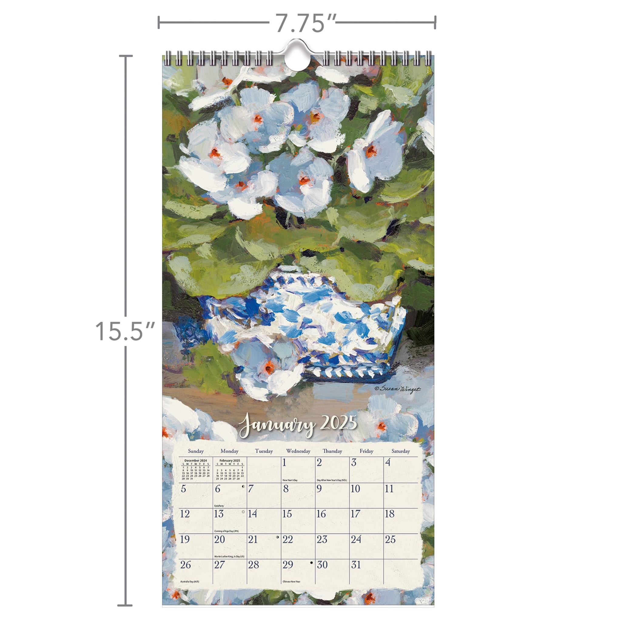 Gallery Florals Slim 2025 Calendar product image | Calendar Club Canada