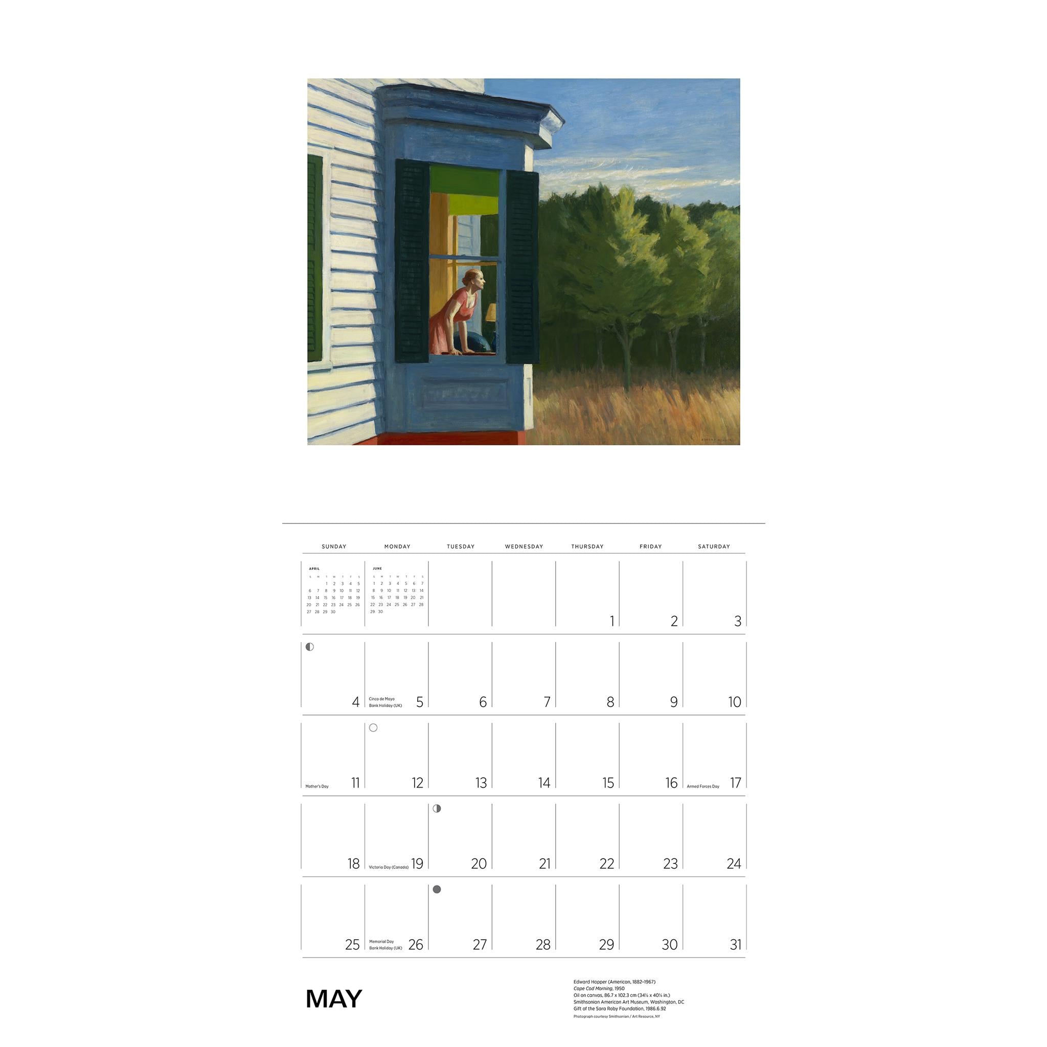 Edward Hopper Wall 2025 Calendar