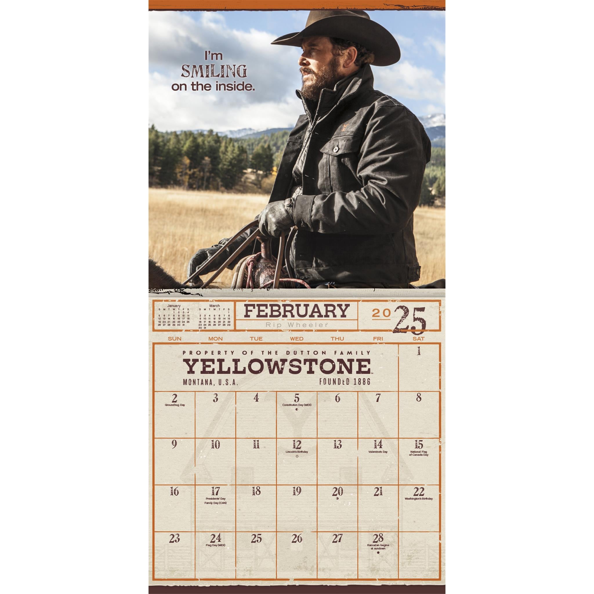 Yellowstone Rip Wheeler Wall 2025 Calendar - Online Exclusive