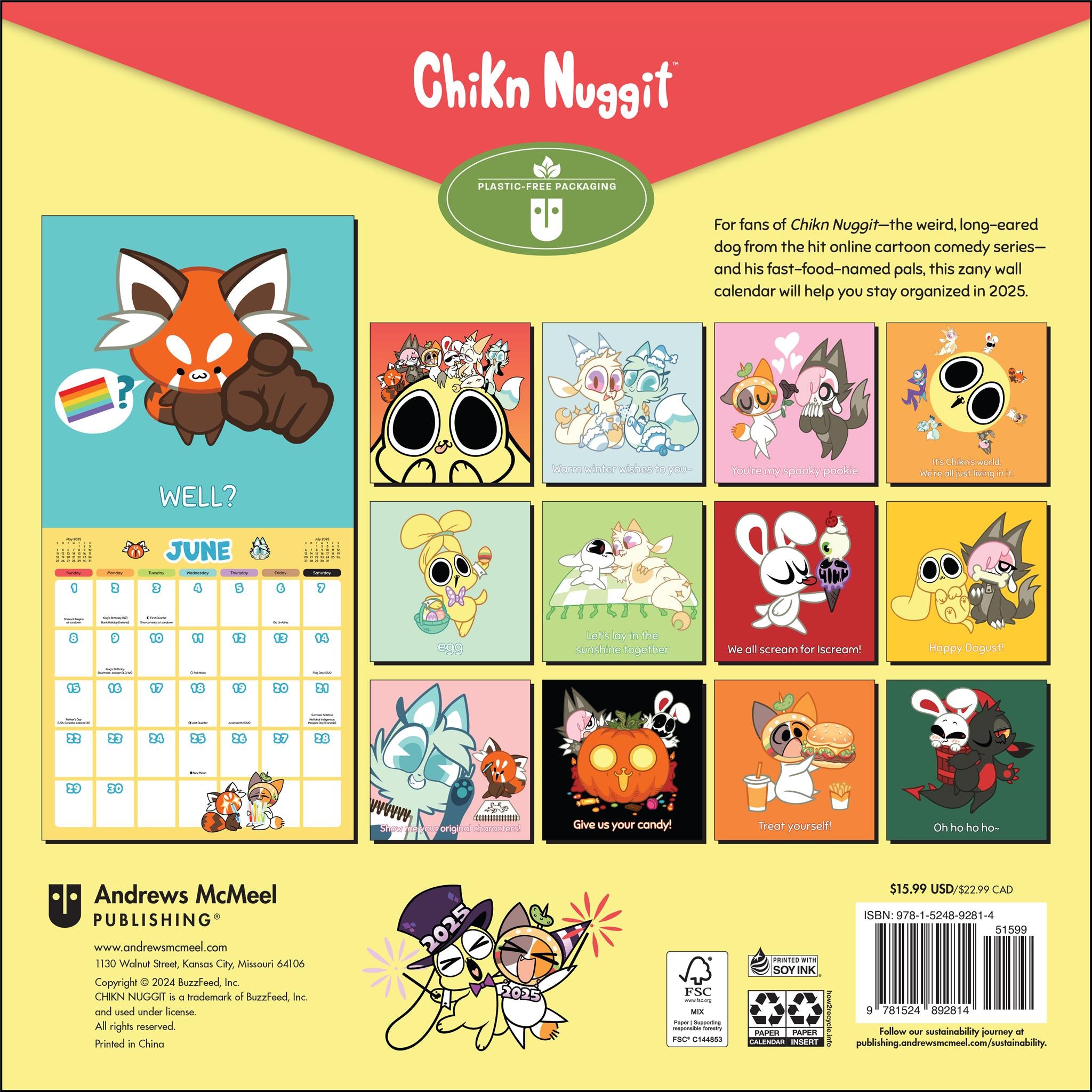 Chikn Nuggit Wall 2025 Calendar - Online Exclusive