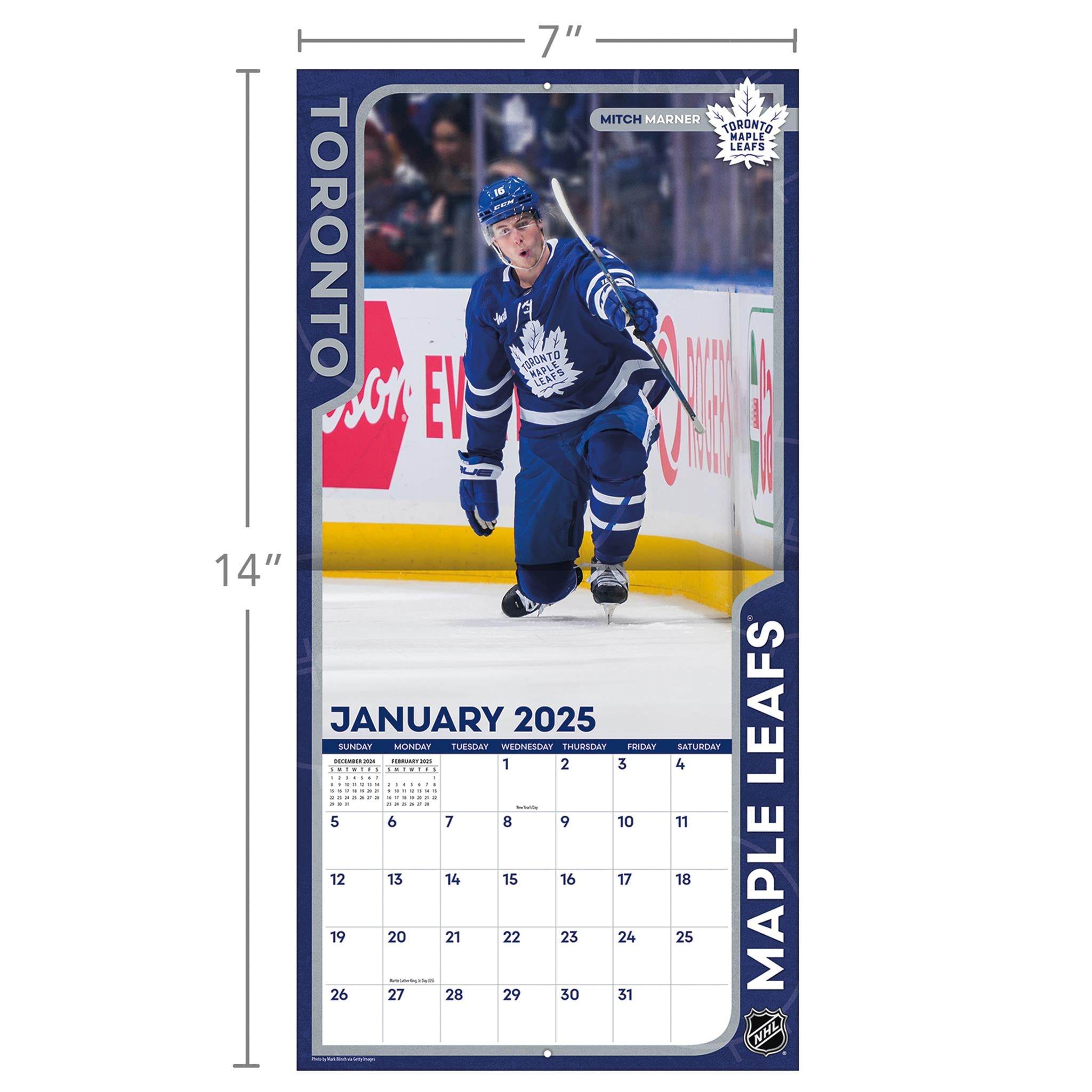 NHL Toronto Maple Leafs Mini 2025 Calendar