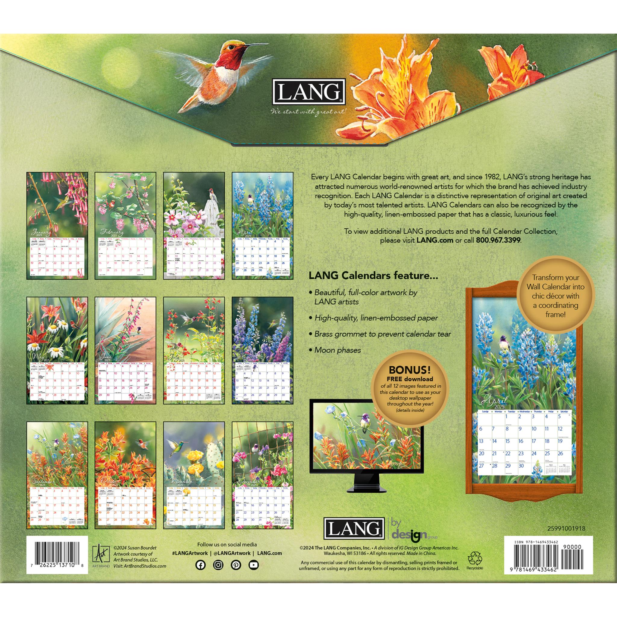 Hummingbirds Wall 2025 Calendar - Online Exclusive