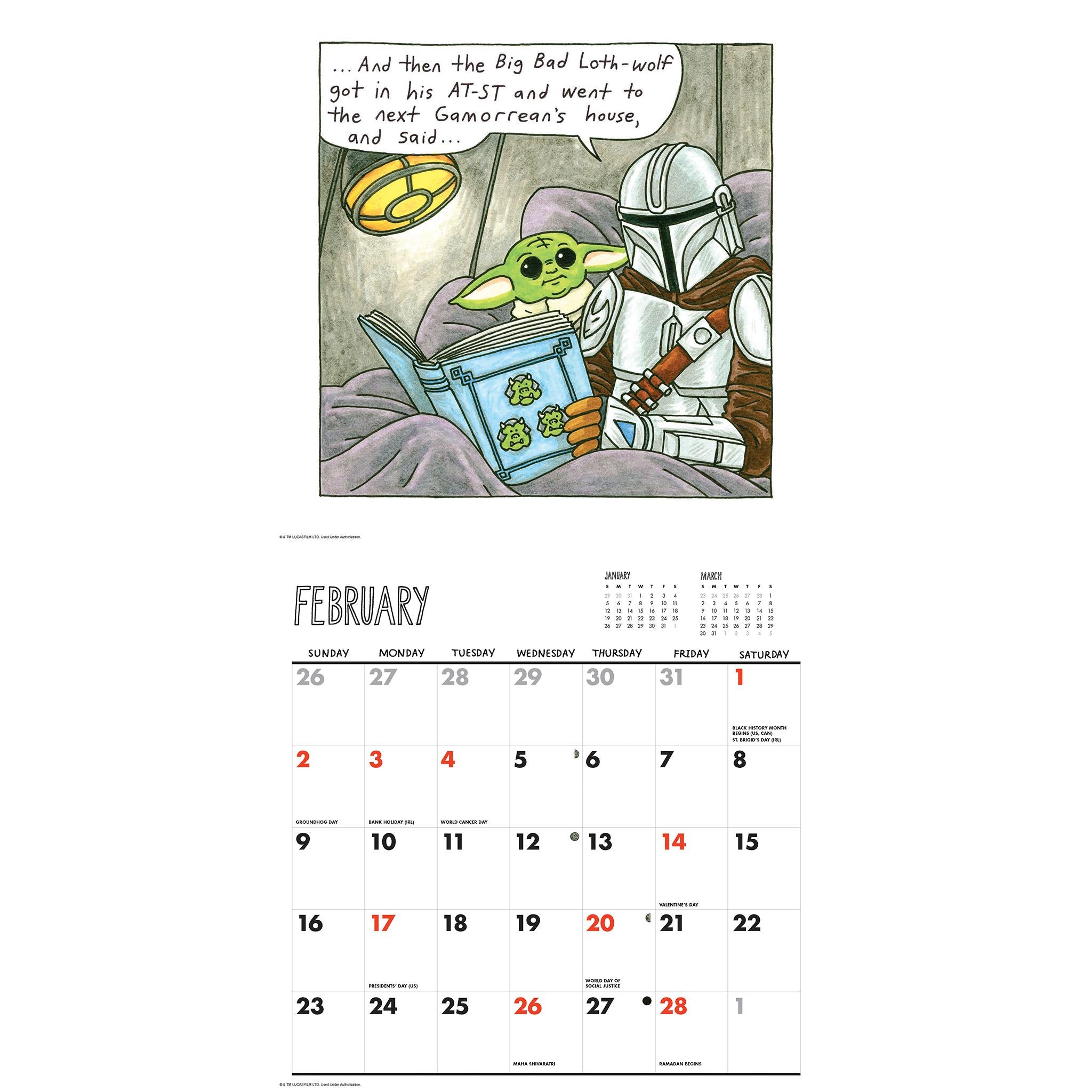 The Mandalorian And Child Wall 2025 Calendar - Online Exclusive