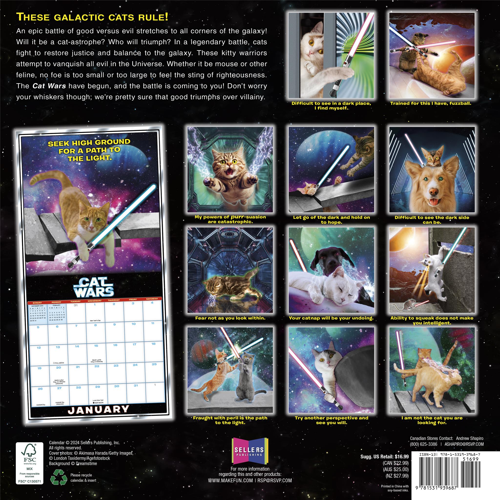 Cat Wars Wall 2025 Calendar