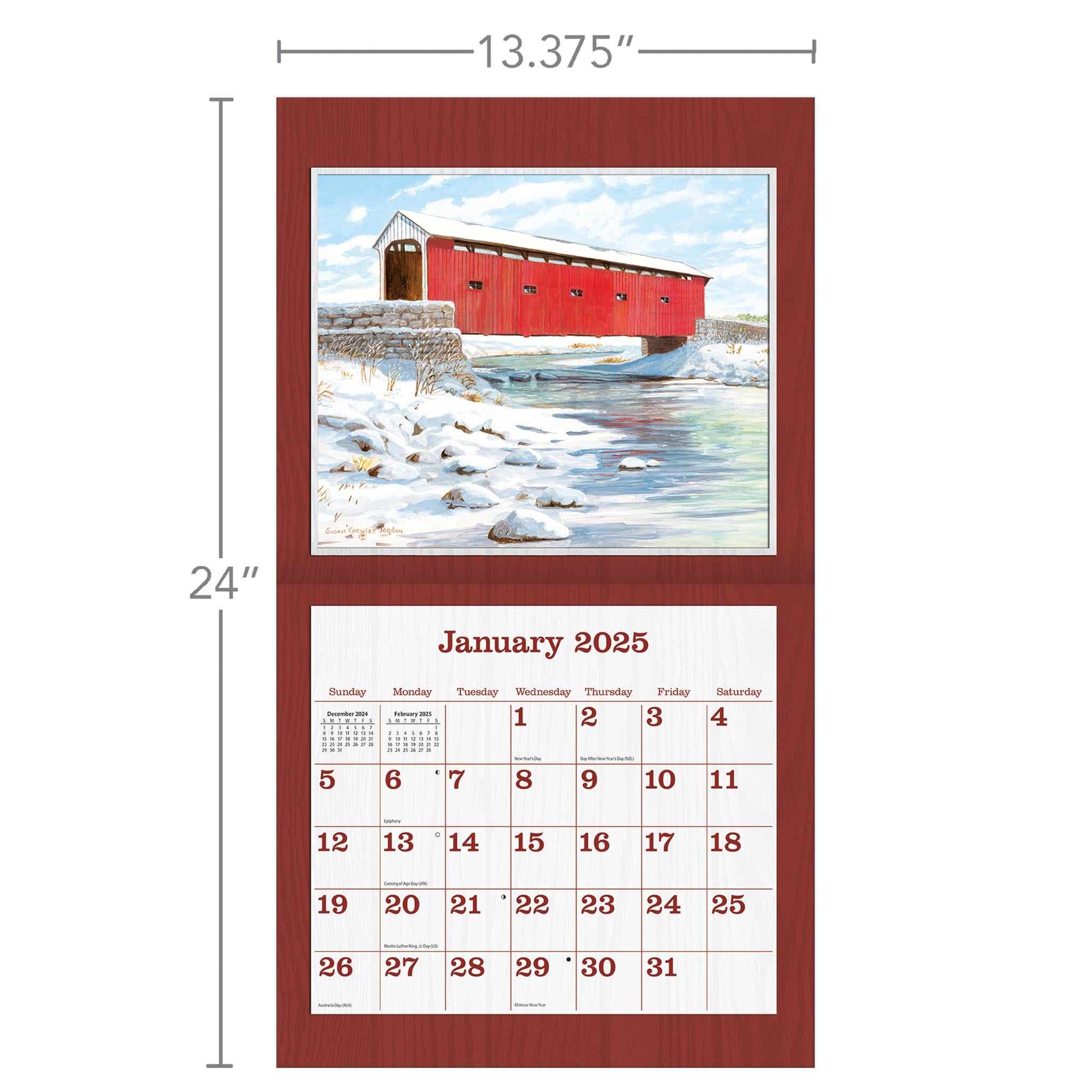 Covered Bridges Wall 2025 Calendar - Online Exclusive