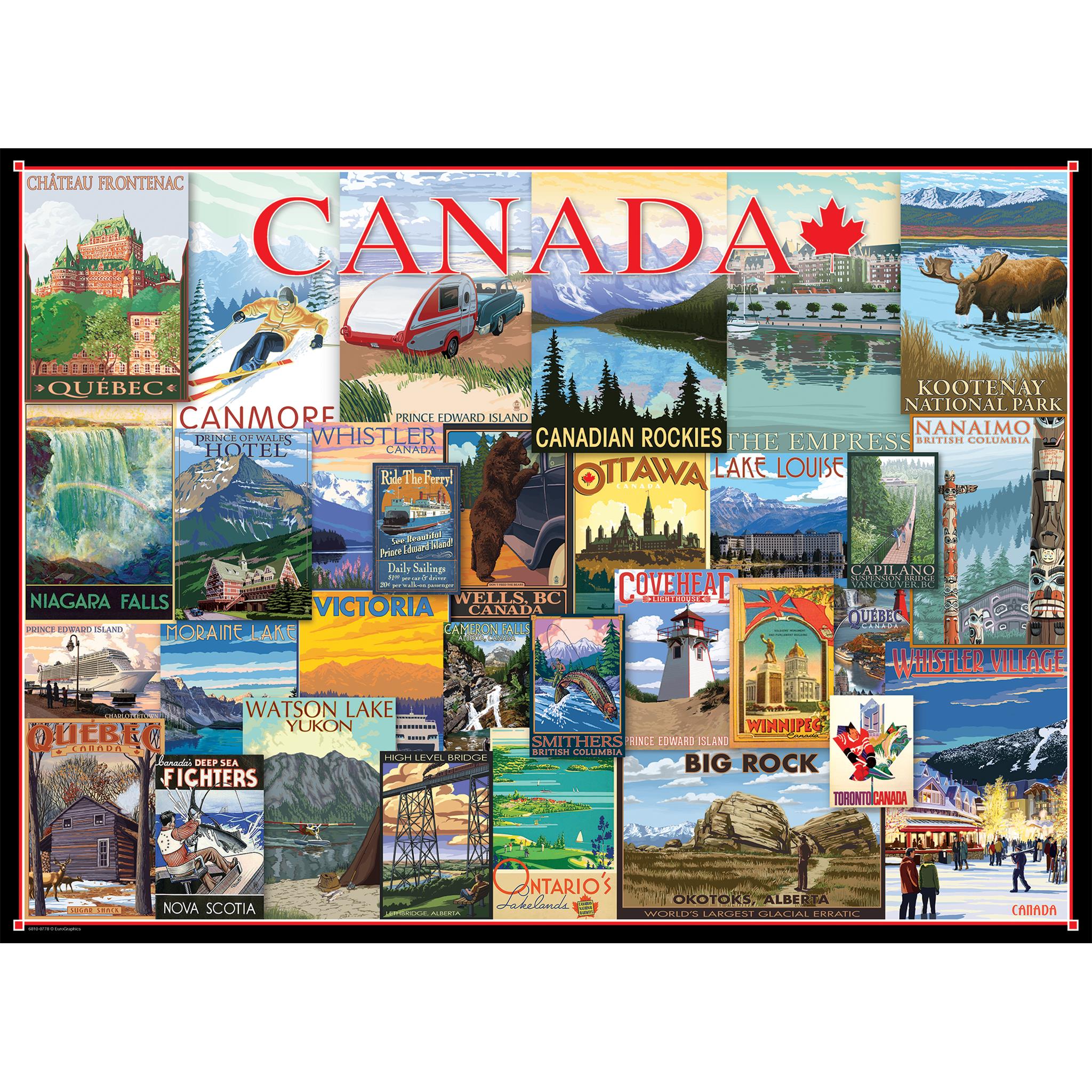 Travel Canada Vintage Posters Exclusive 1000 Piece Puzzle