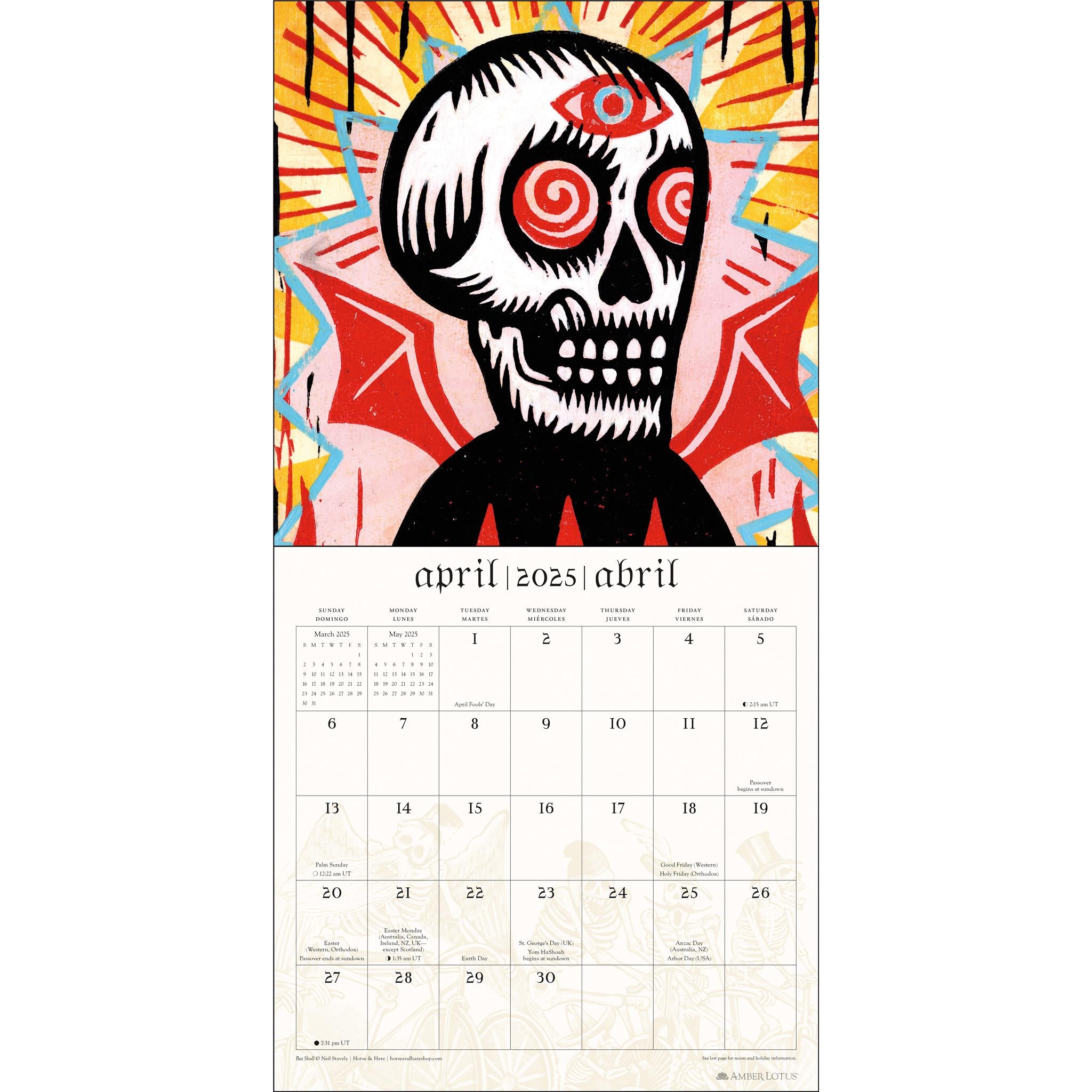 Day Of The Dead Wall 2025 Calendar