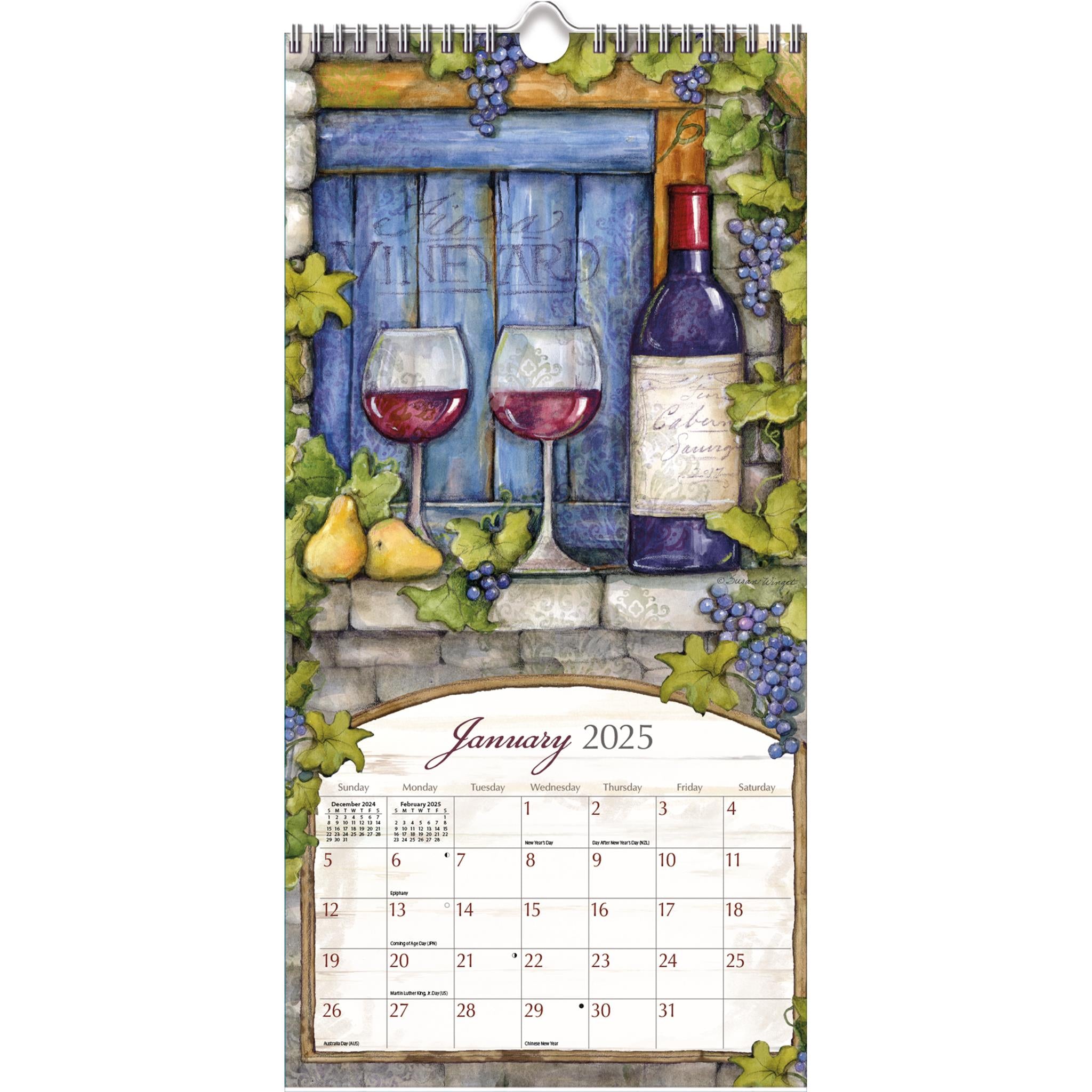 Wine Country Slim 2025 Calendar product image | Calendar Club Canada