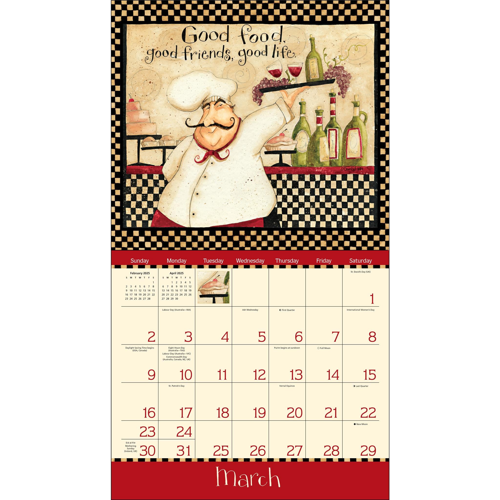 Home Is In The Kitchen Deluxe Wall 2025 Calendar