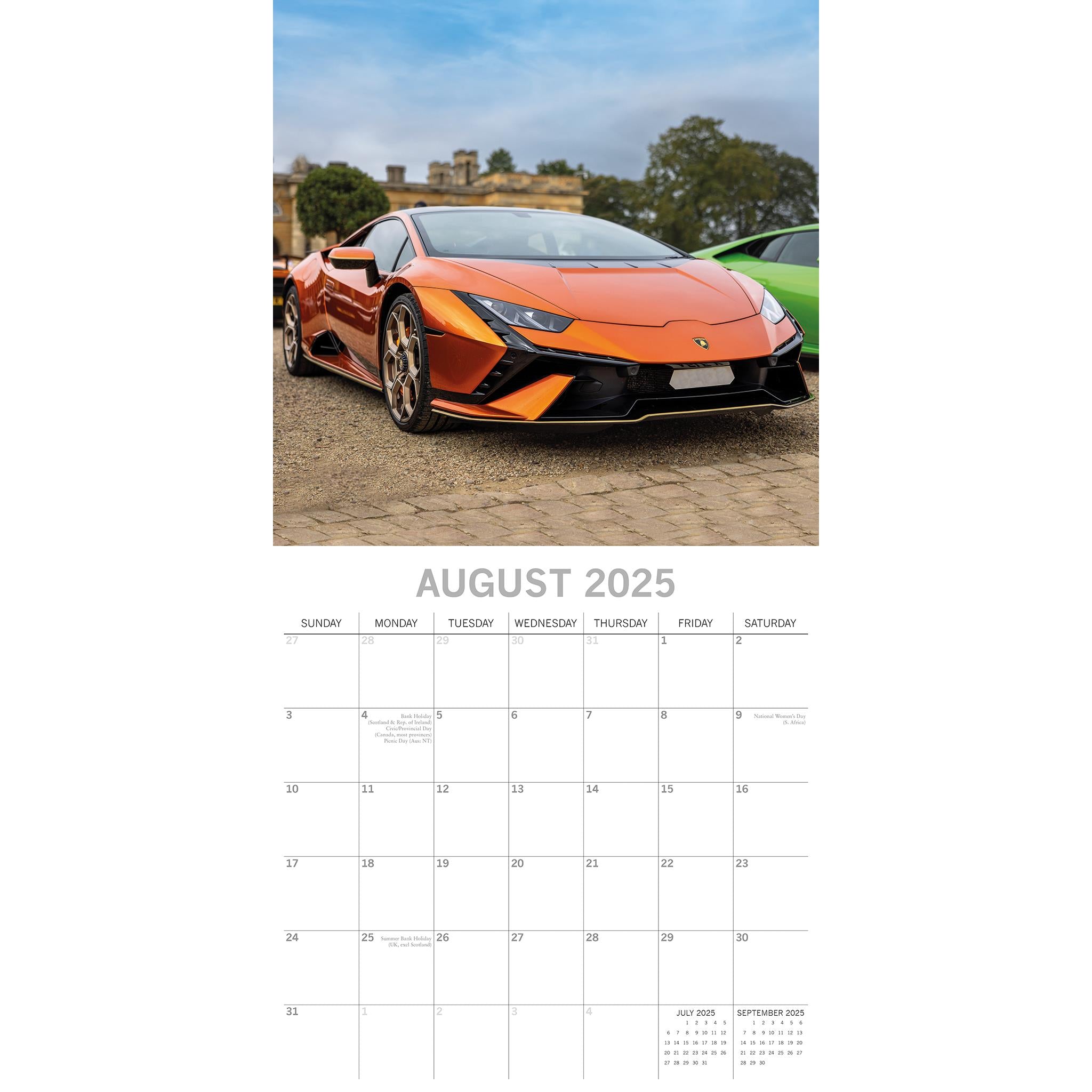 Lamborghini Wall 2025 Calendar