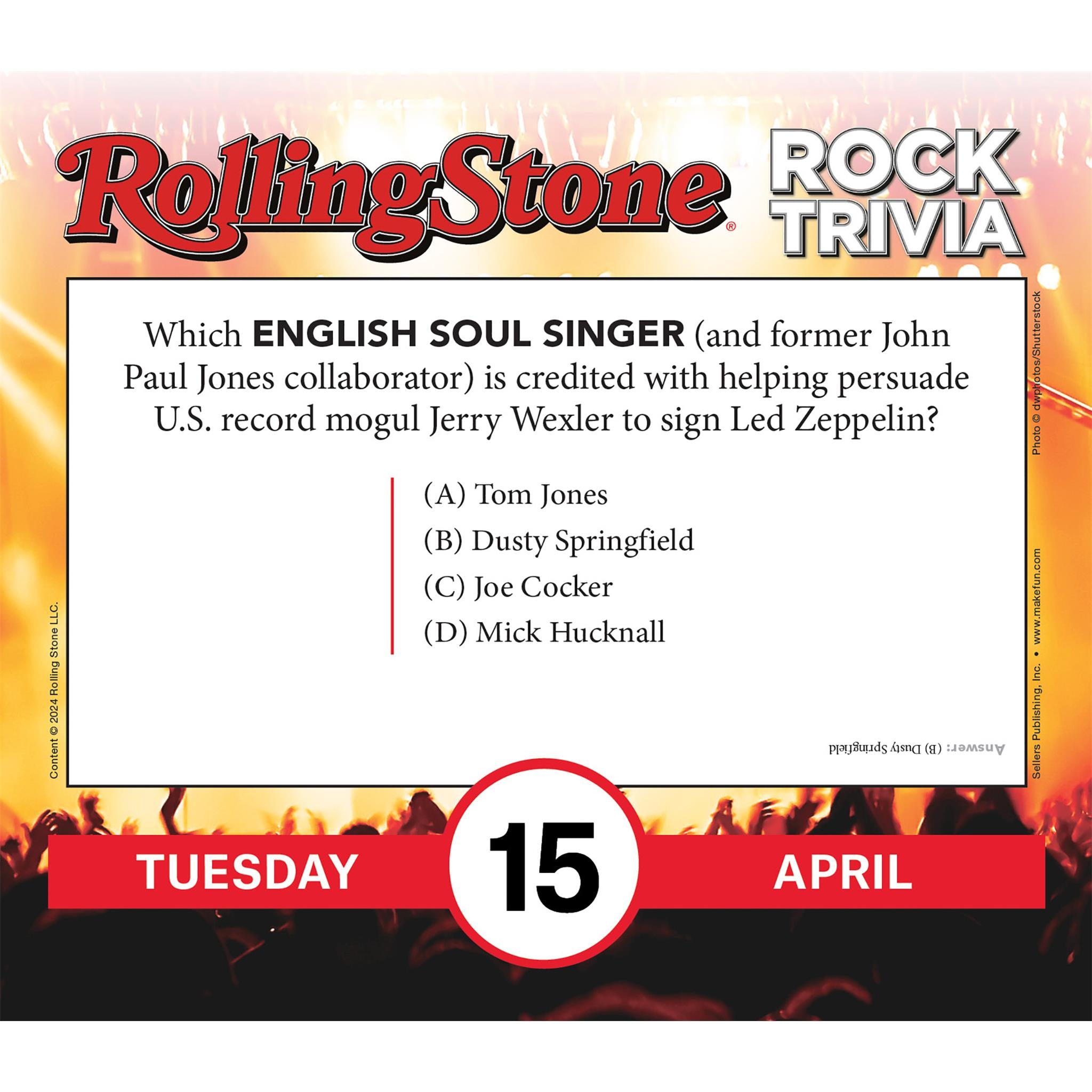 Rolling Stone Rock Trivia Box 2025 Calendar - Online Exclusive