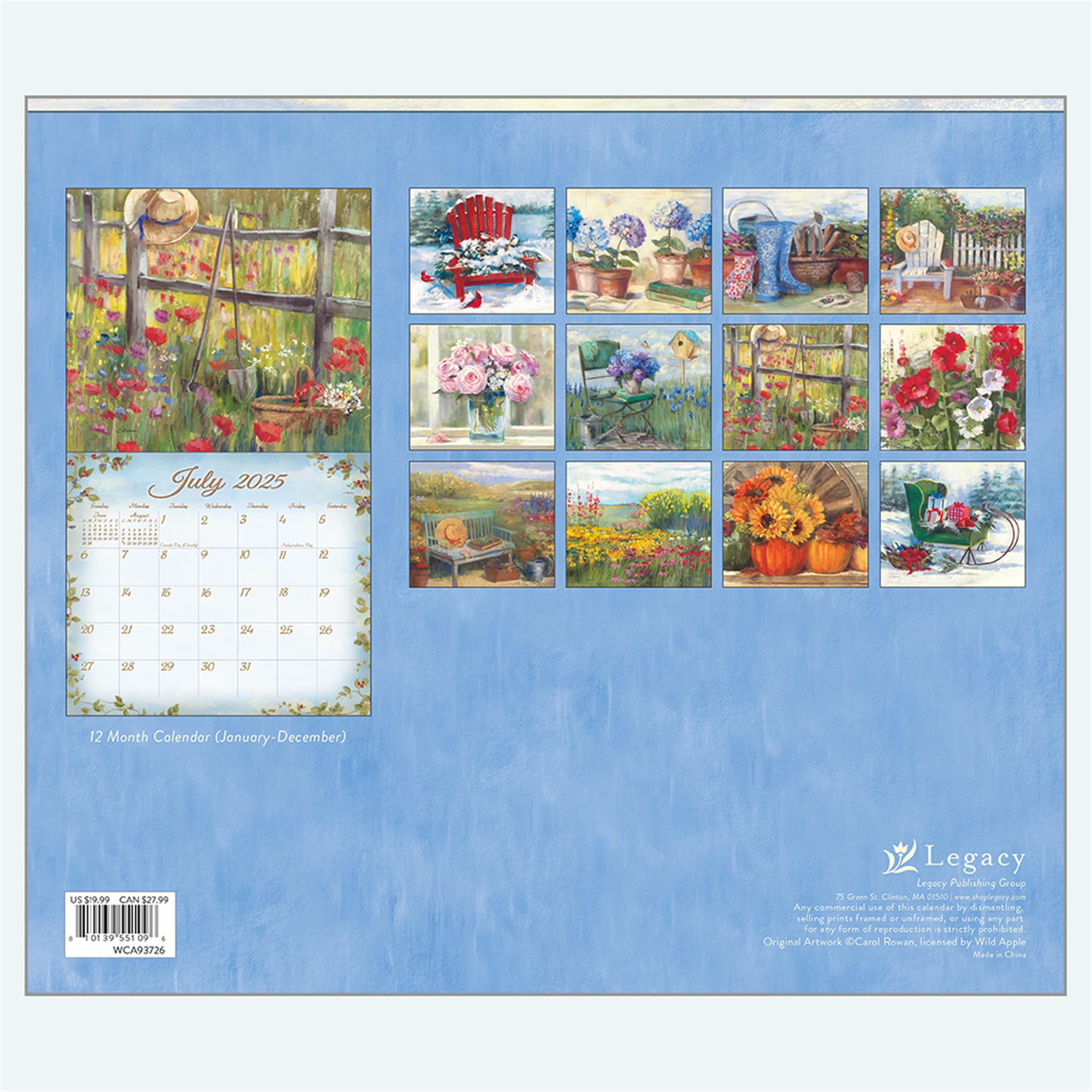 Cottage Garden Wall 2025 Calendar - Online Exclusive