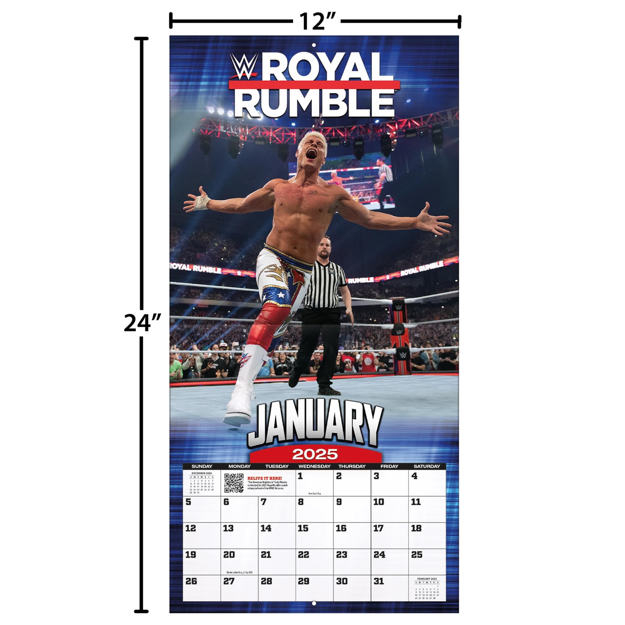 WWE Historic Events Wall 2025 Calendar - Online Exclusive