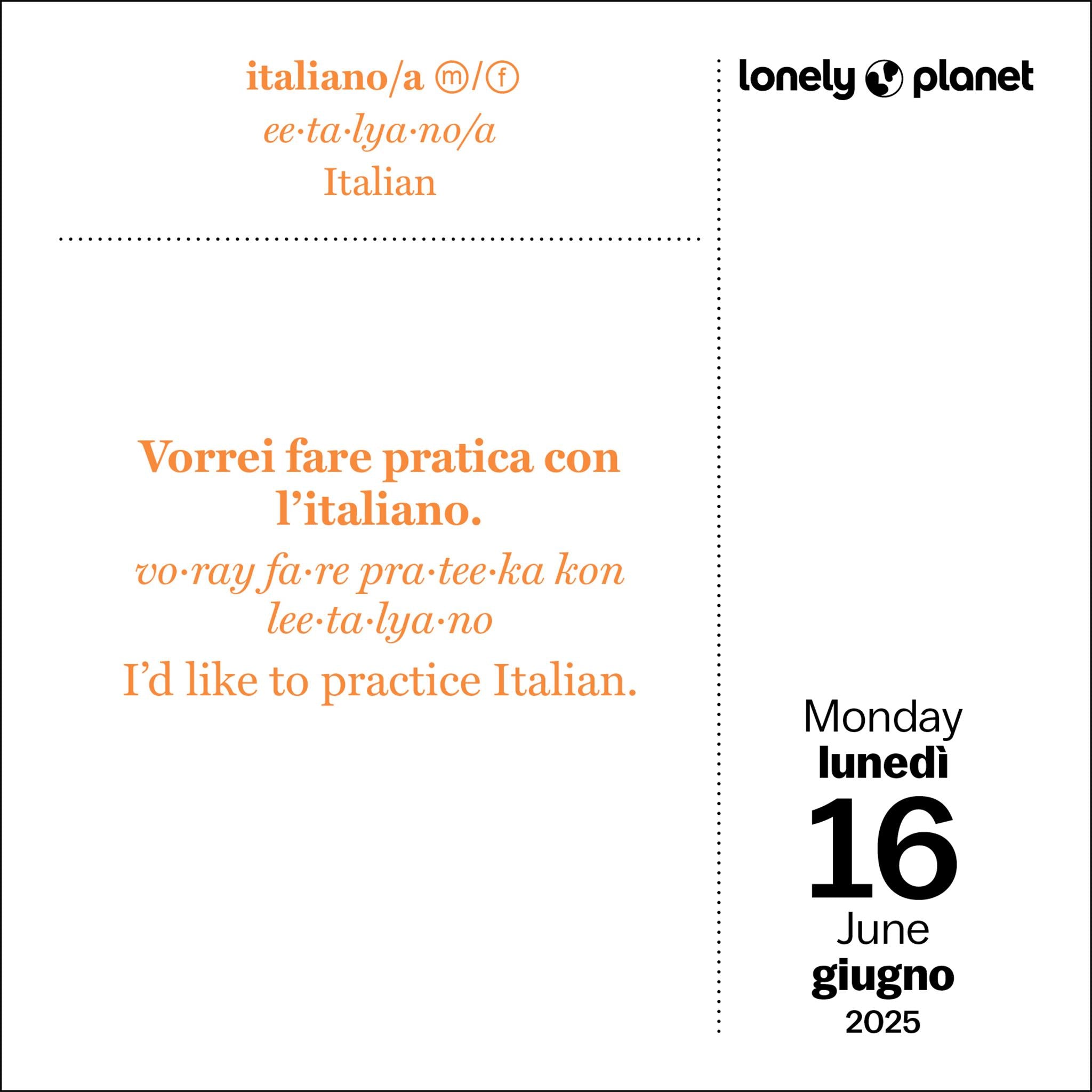 Italian Phrasebook Box 2025 Calendar - Online Exclusive