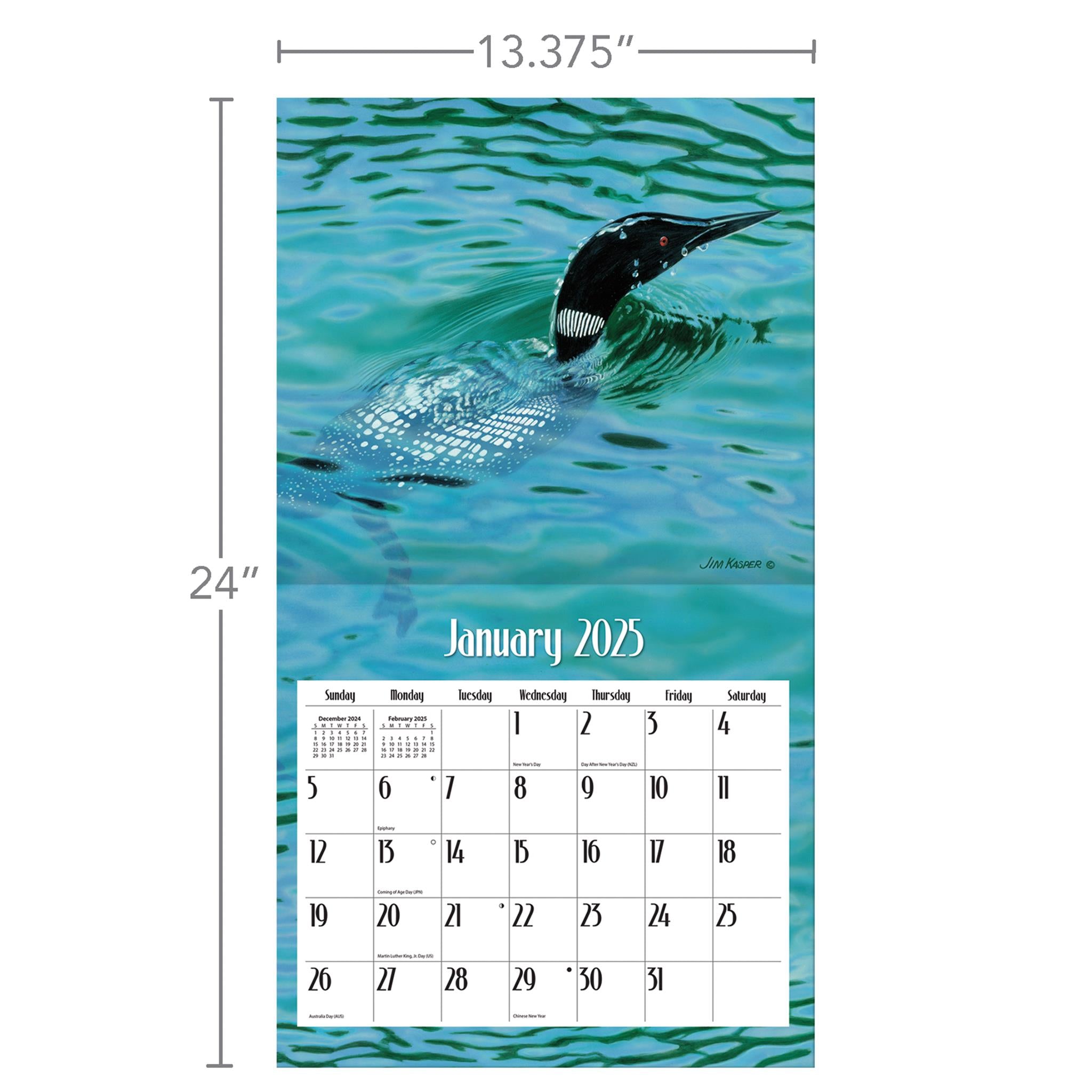 Loons On The Lake Wall 2025 Calendar