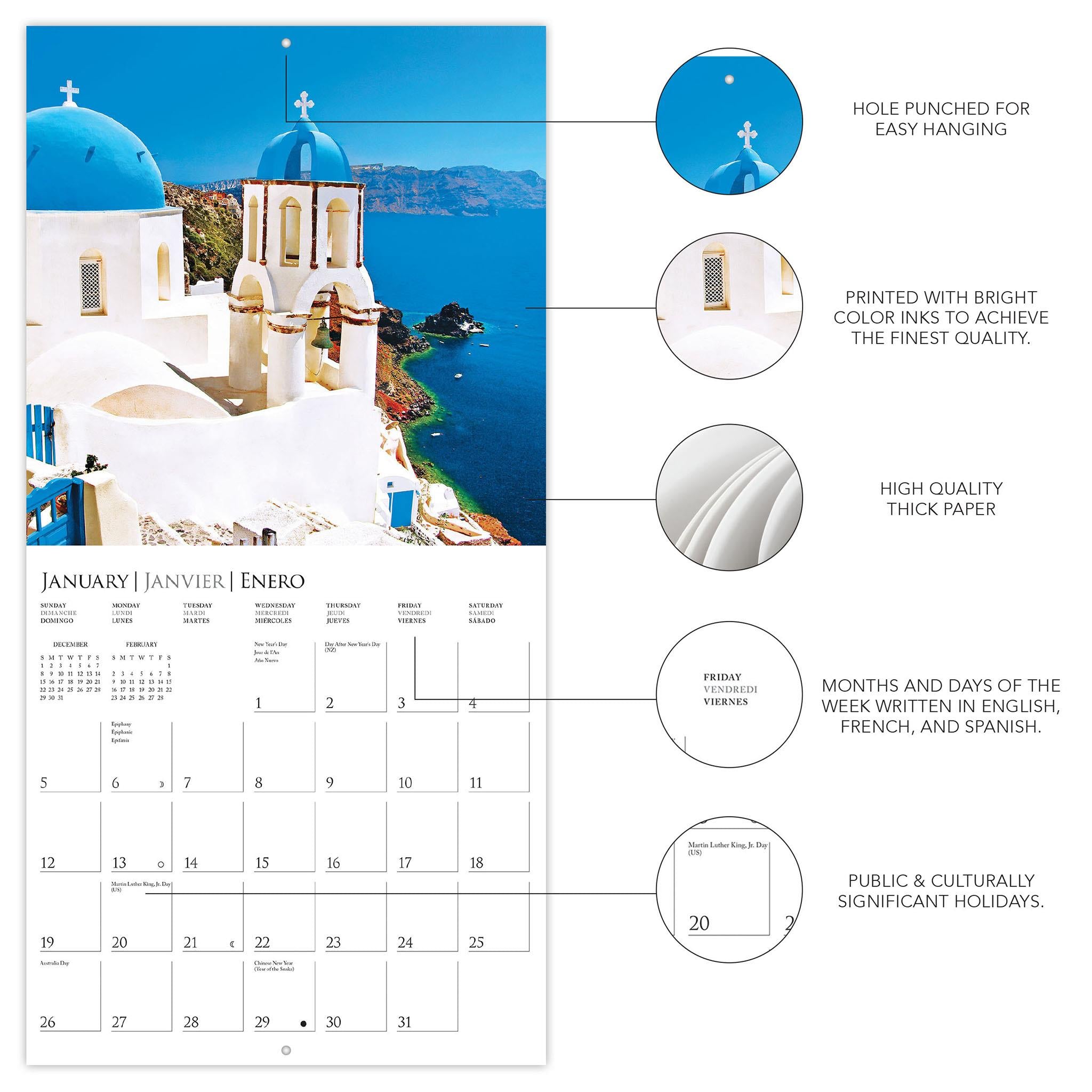 Greek Isles Wall 2025 Calendar - Online Exclusive