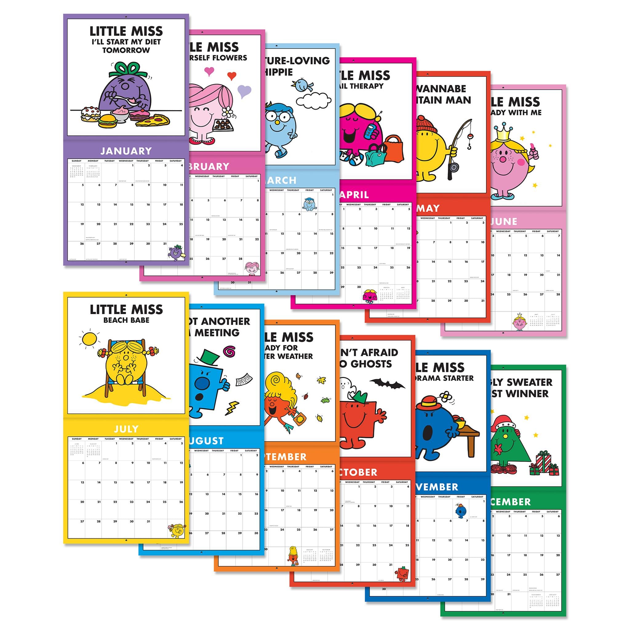 Mr Men Little Miss Wall 2025 Calendar - Online Exclusive