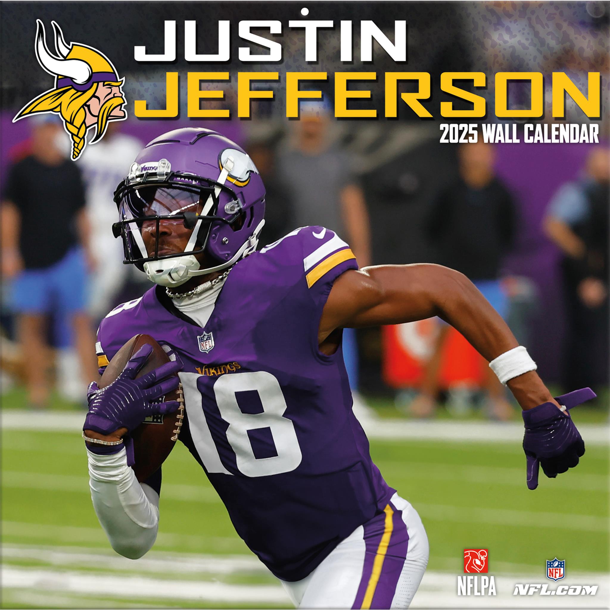 NFL Justin Jefferson Minnesota Vikings Wall 2025 Calendar