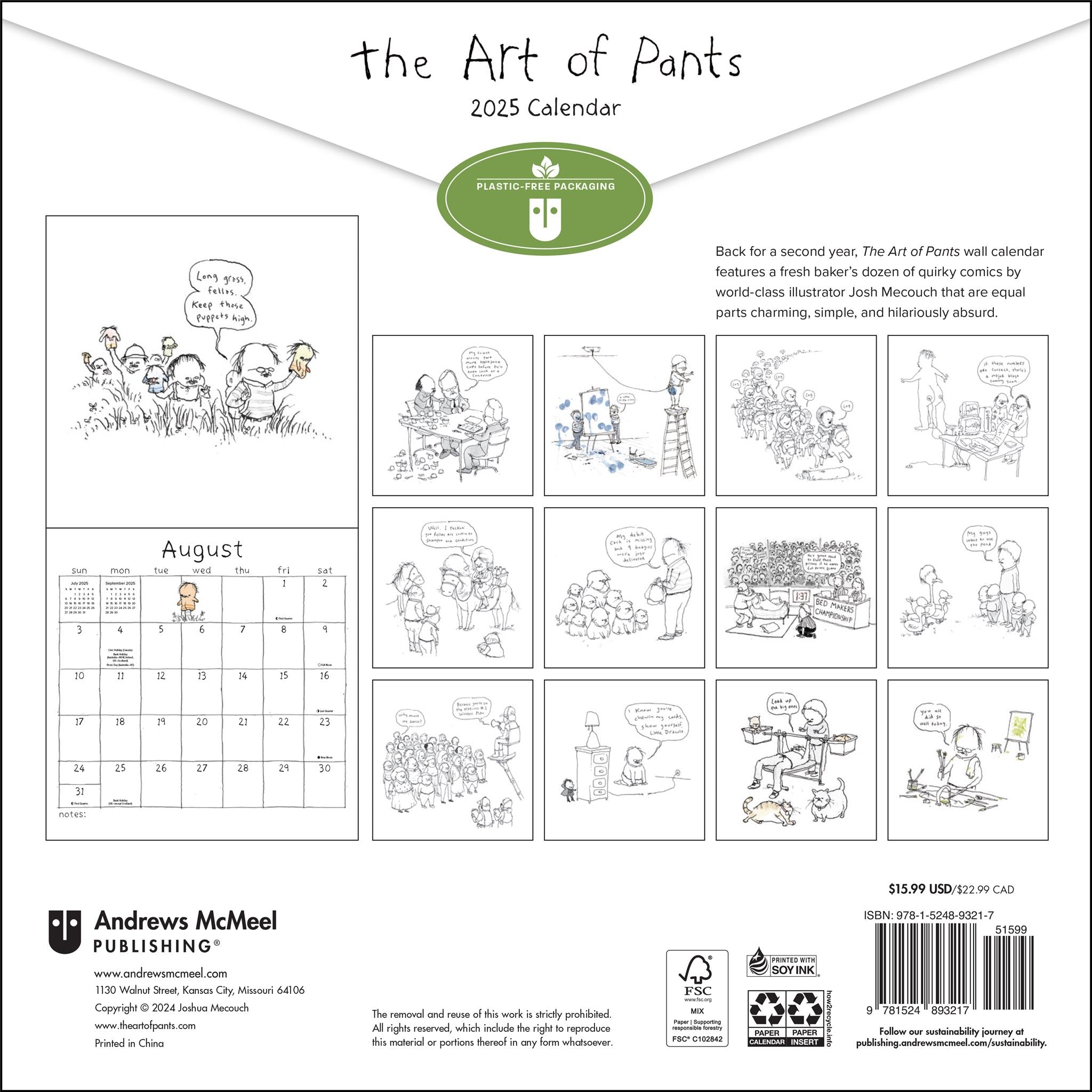 Art Of Pants Wall 2025 Calendar - Online Exclusive