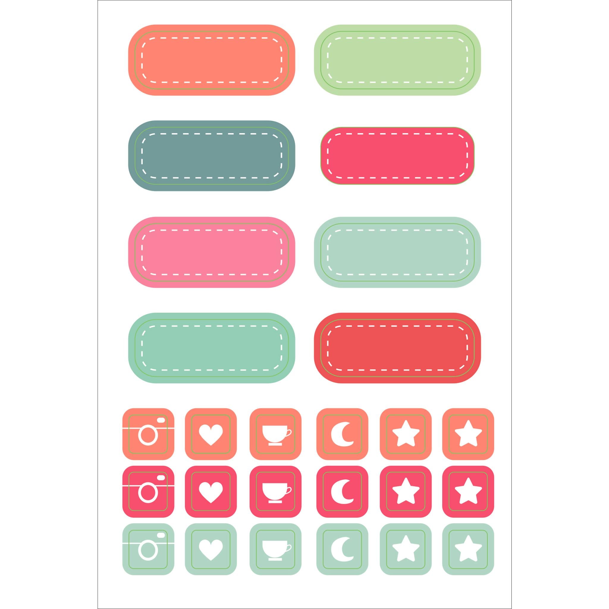 Dotted Journal Planner Stickers