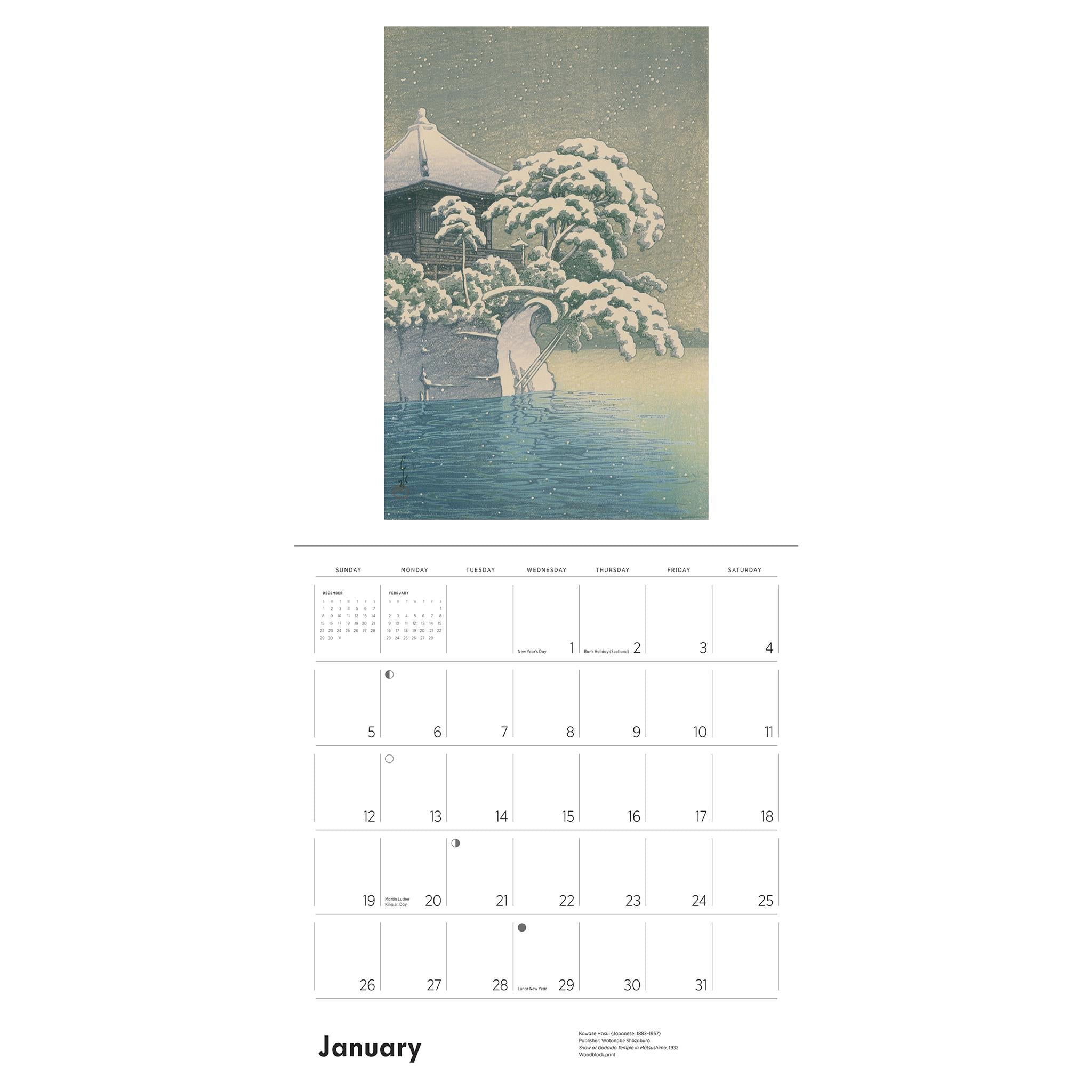 Kawase Hasui Wall 2025 Calendar