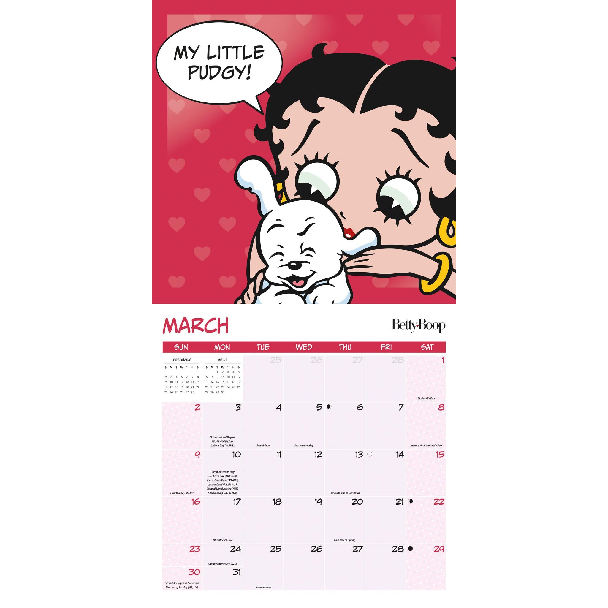 Betty Boop Wall 2025 Calendar