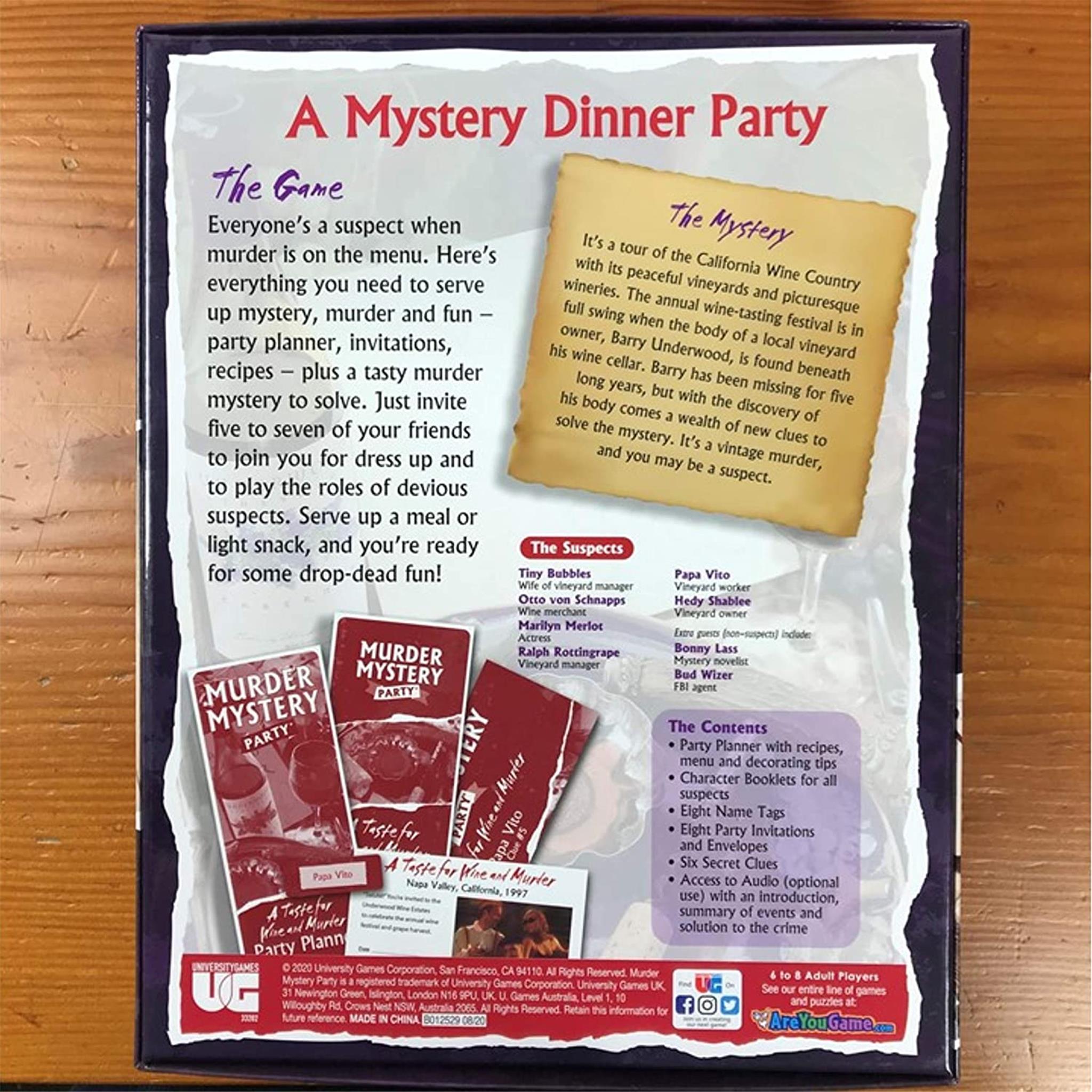 Taste for wine and murder mystery game product image | Calendar Club Canada-prd200422895