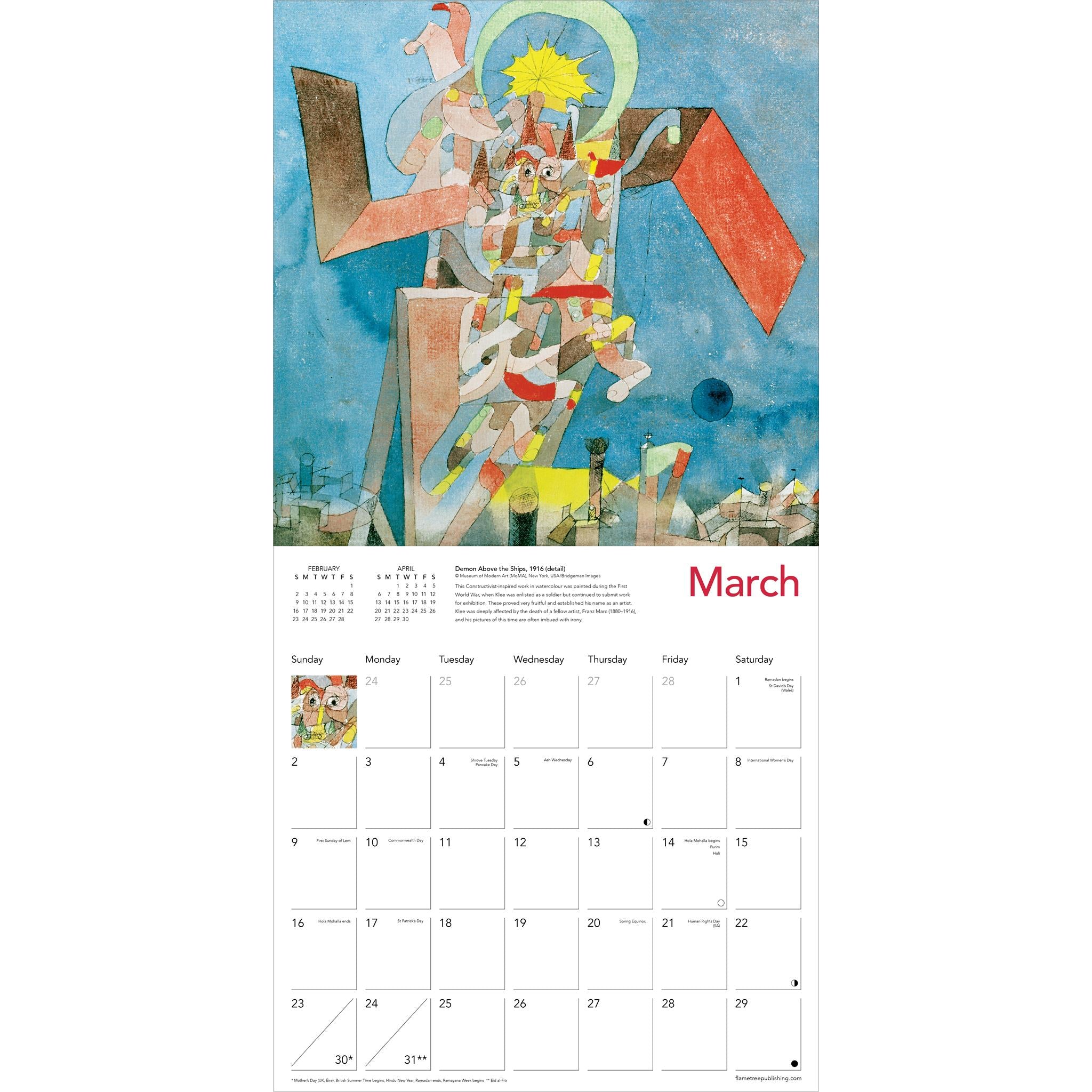 Paul Klee Wall 2025 Calendar - Online Exclusive