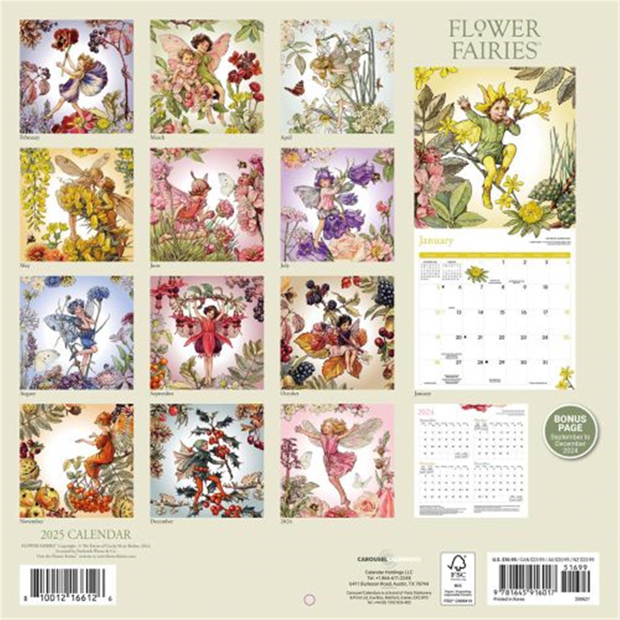 Flower Fairies Wall 2025 Calendar