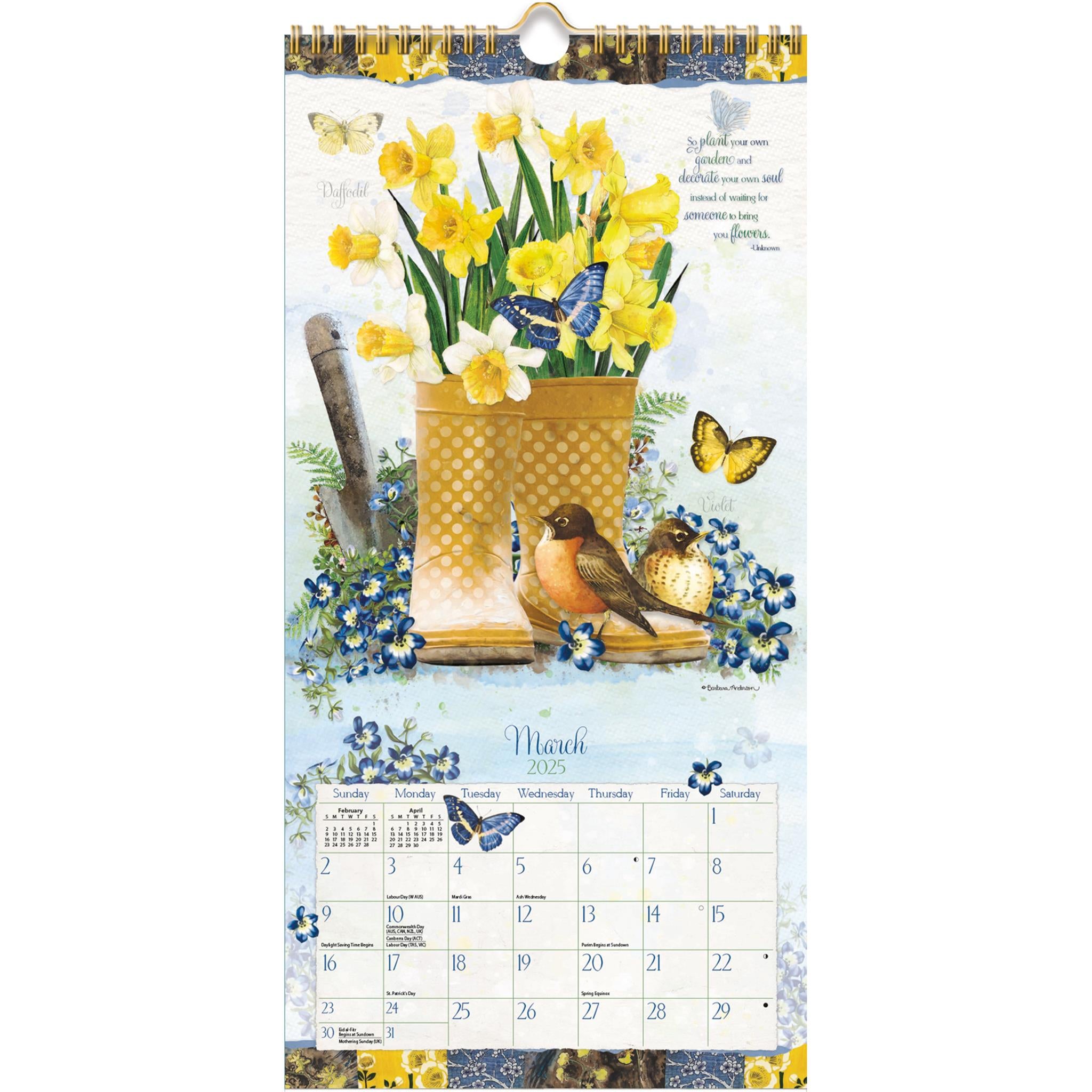 Garden Botanicals Slim 2025 Calendar product image | Calendar Club Canada