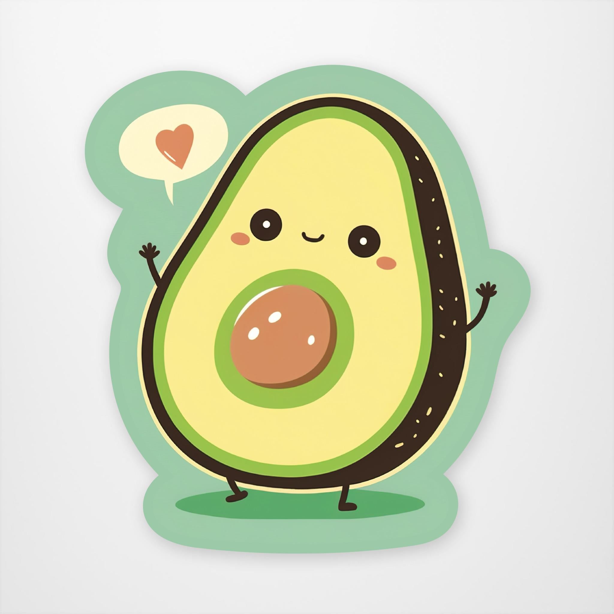 Cute Avocado Vinyl Sticker