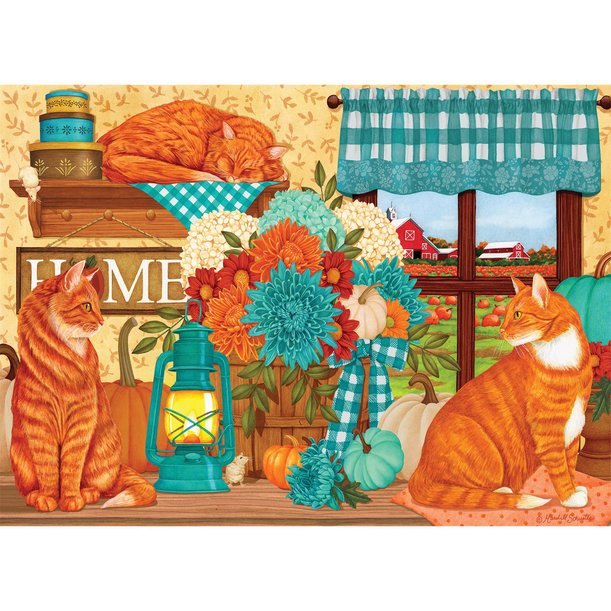 Pumpkin Patch Cats 500 Piece Puzzle Cobble Hill