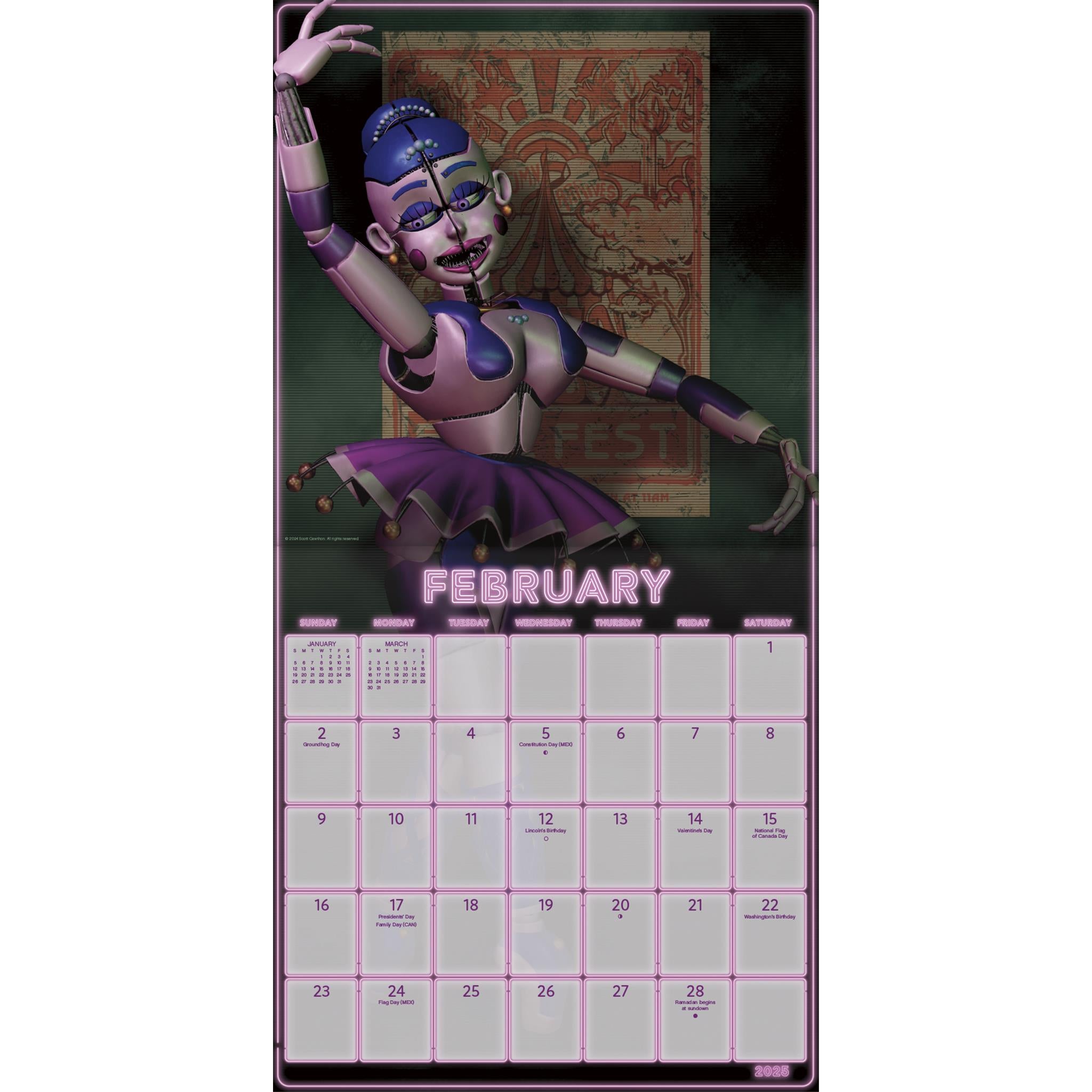 Five Nights At Freddys Wall 2025 Calendar - Online Exclusive