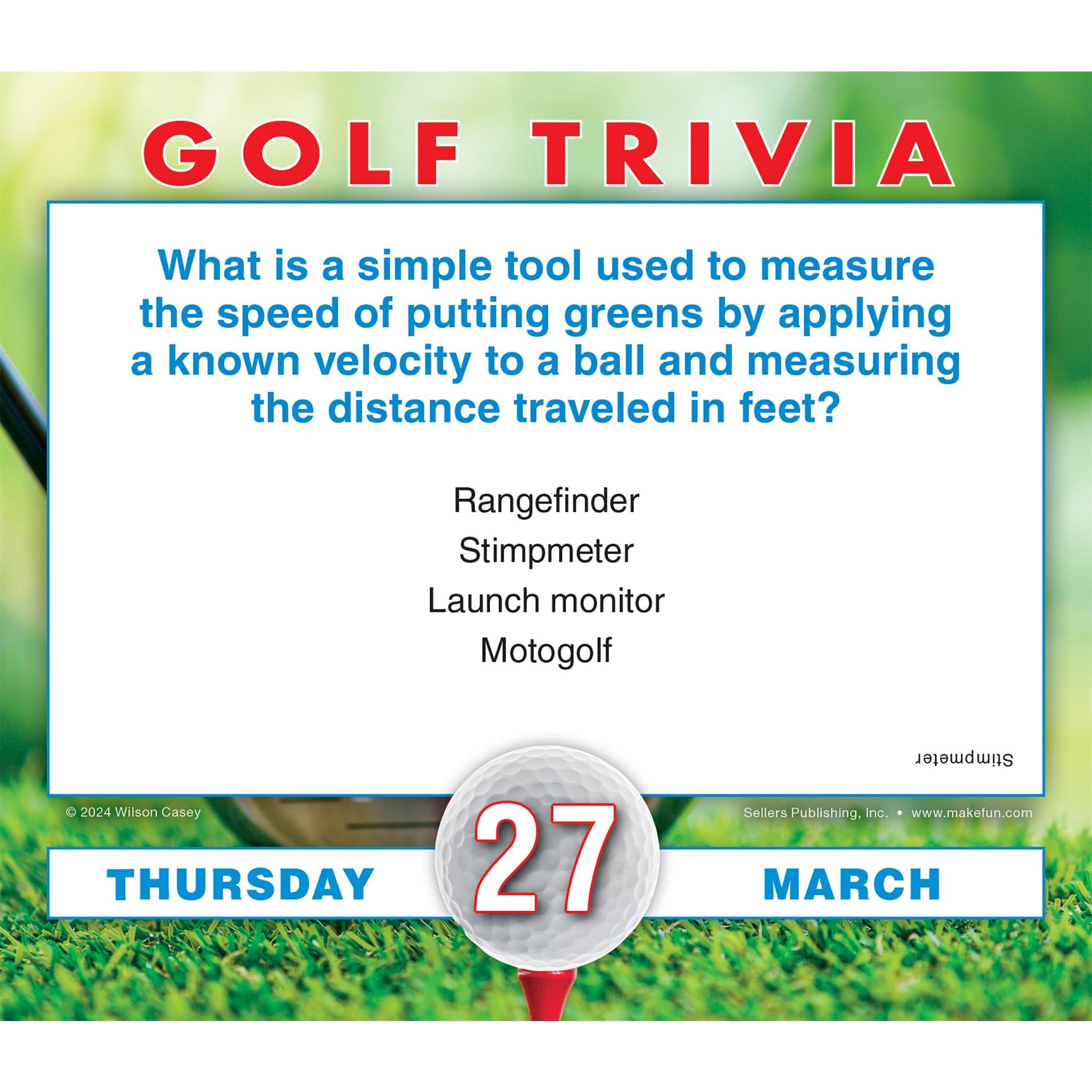 Golf Trivia Challenge Box 2025 Calendar - Online Exclusive