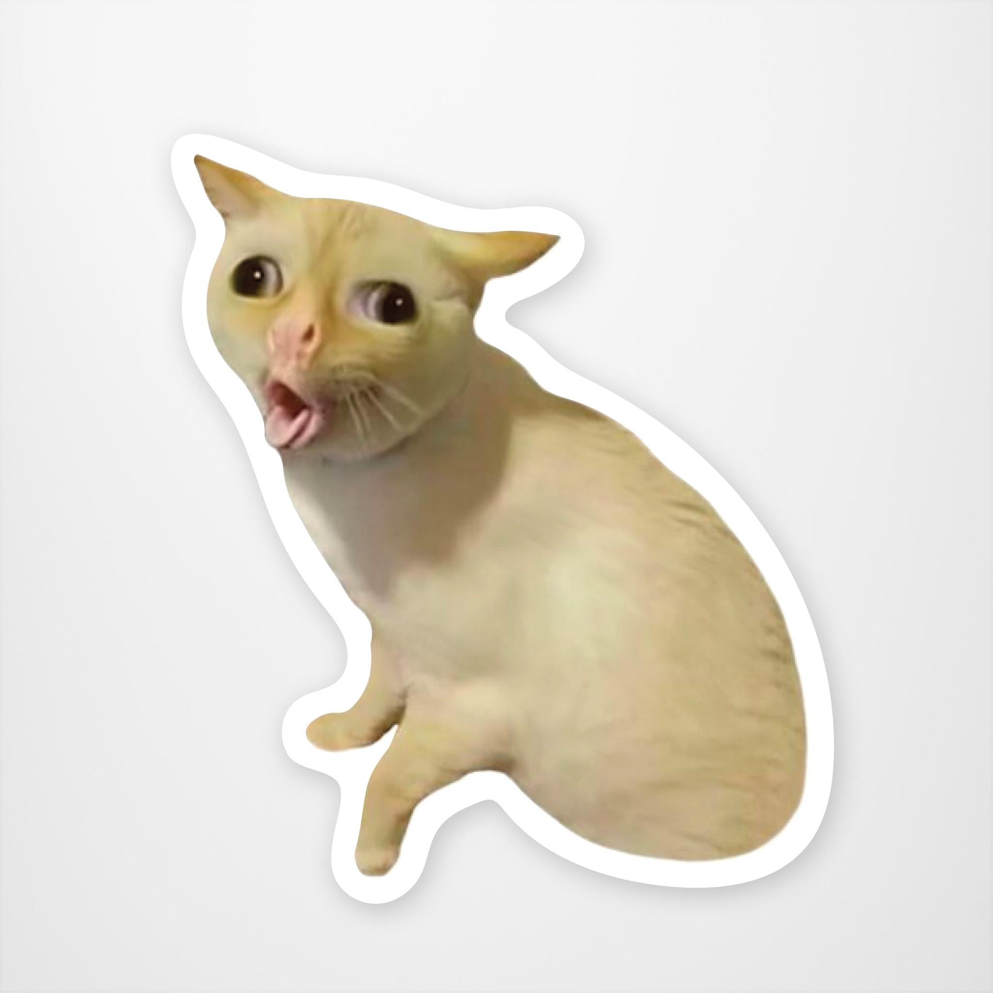 Coughing Cat Vinyl Sticker