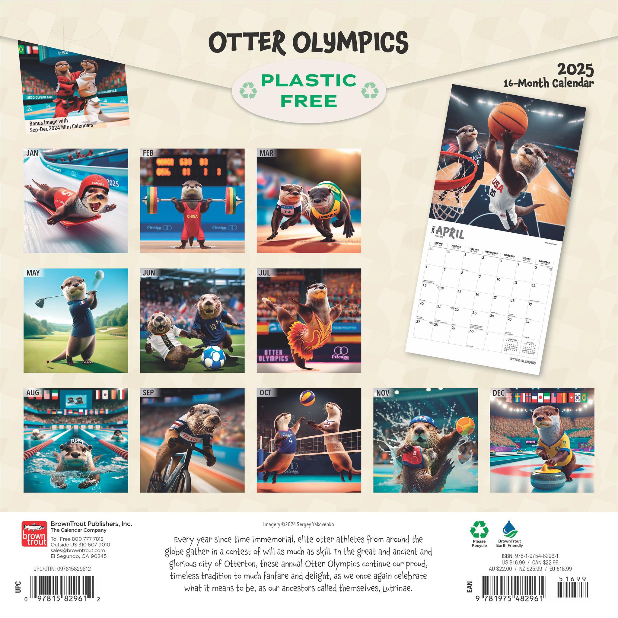 Otter Olympics Wall 2025 Calendar - Online Exclusive