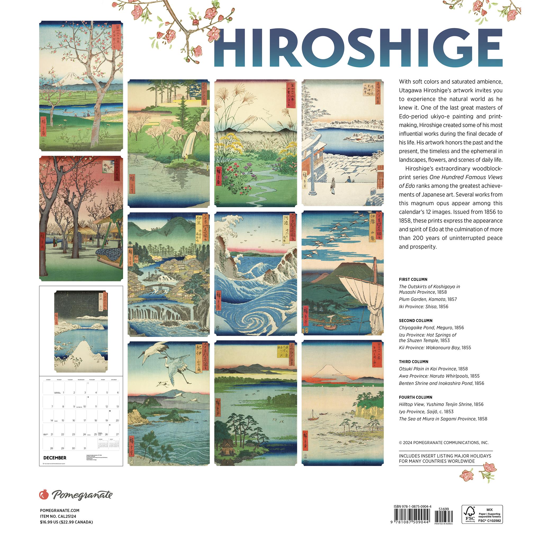 Hiroshige Wall 2025 Calendar