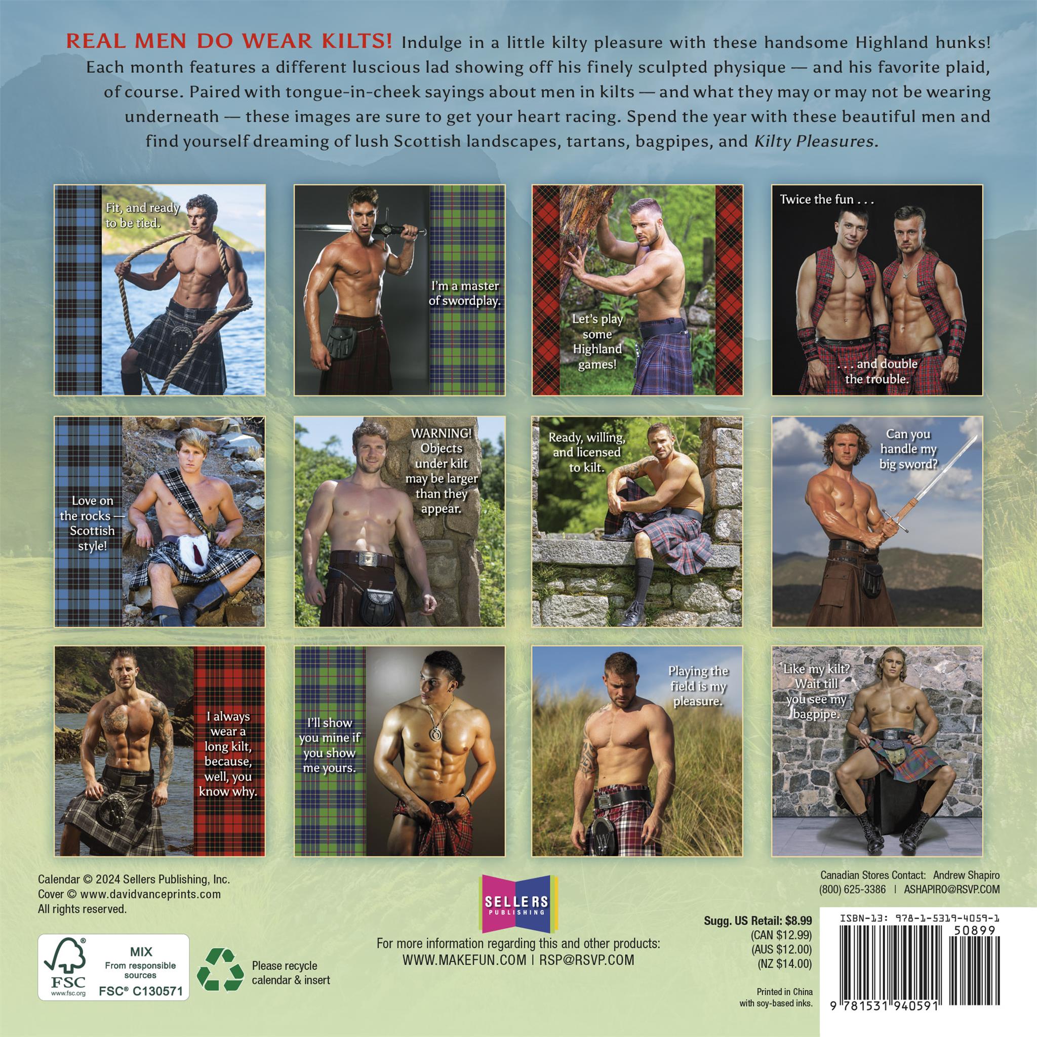 Kilty Pleasures Mini 2025 Calendar