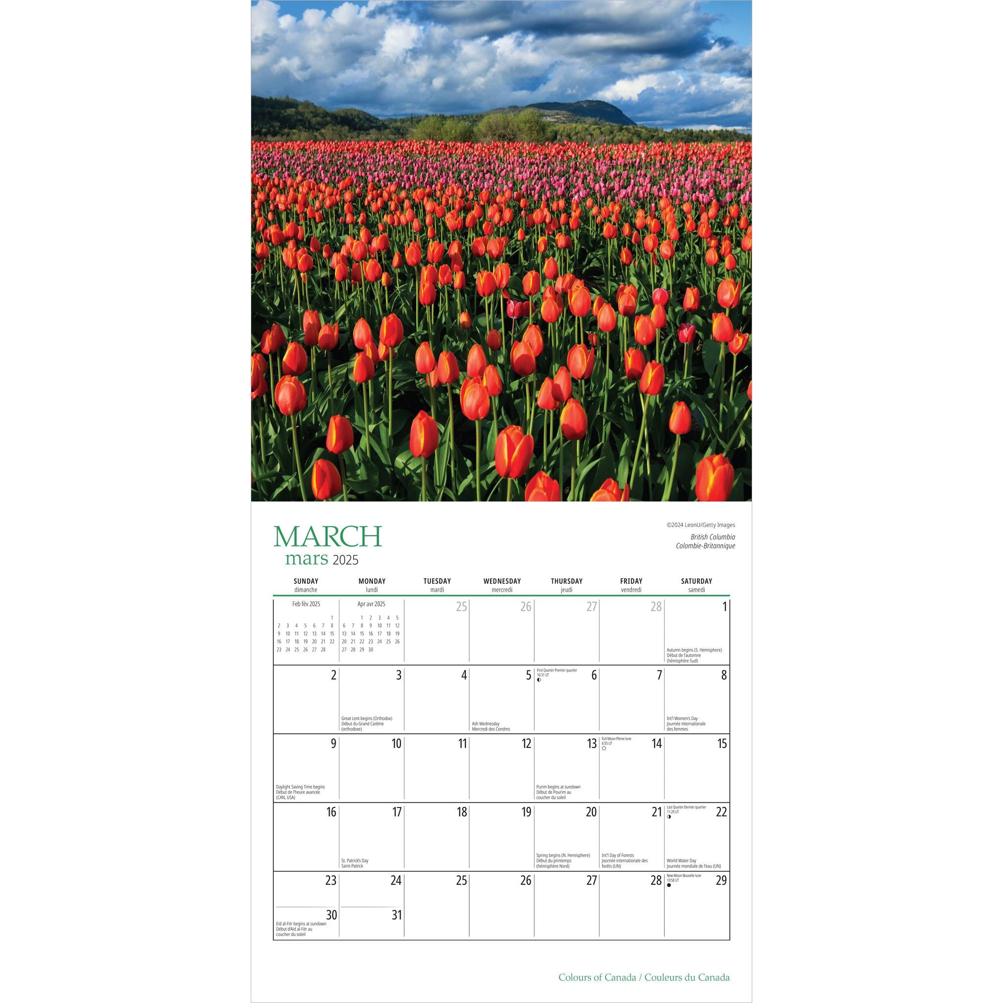 Colours Of Canada Medium Mini 2025 Calendar